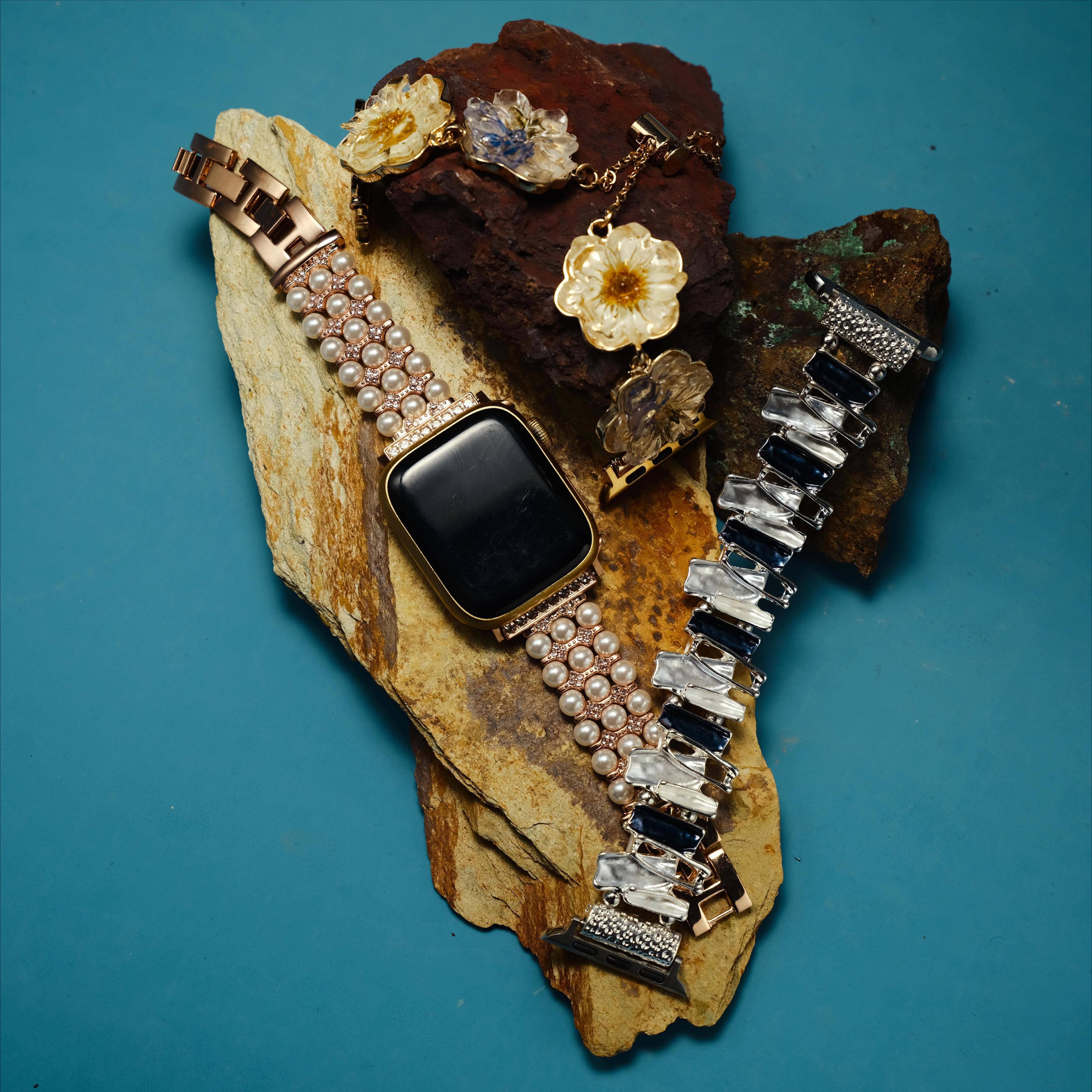 Schimmerndes Perlen Armband für die Apple Watch