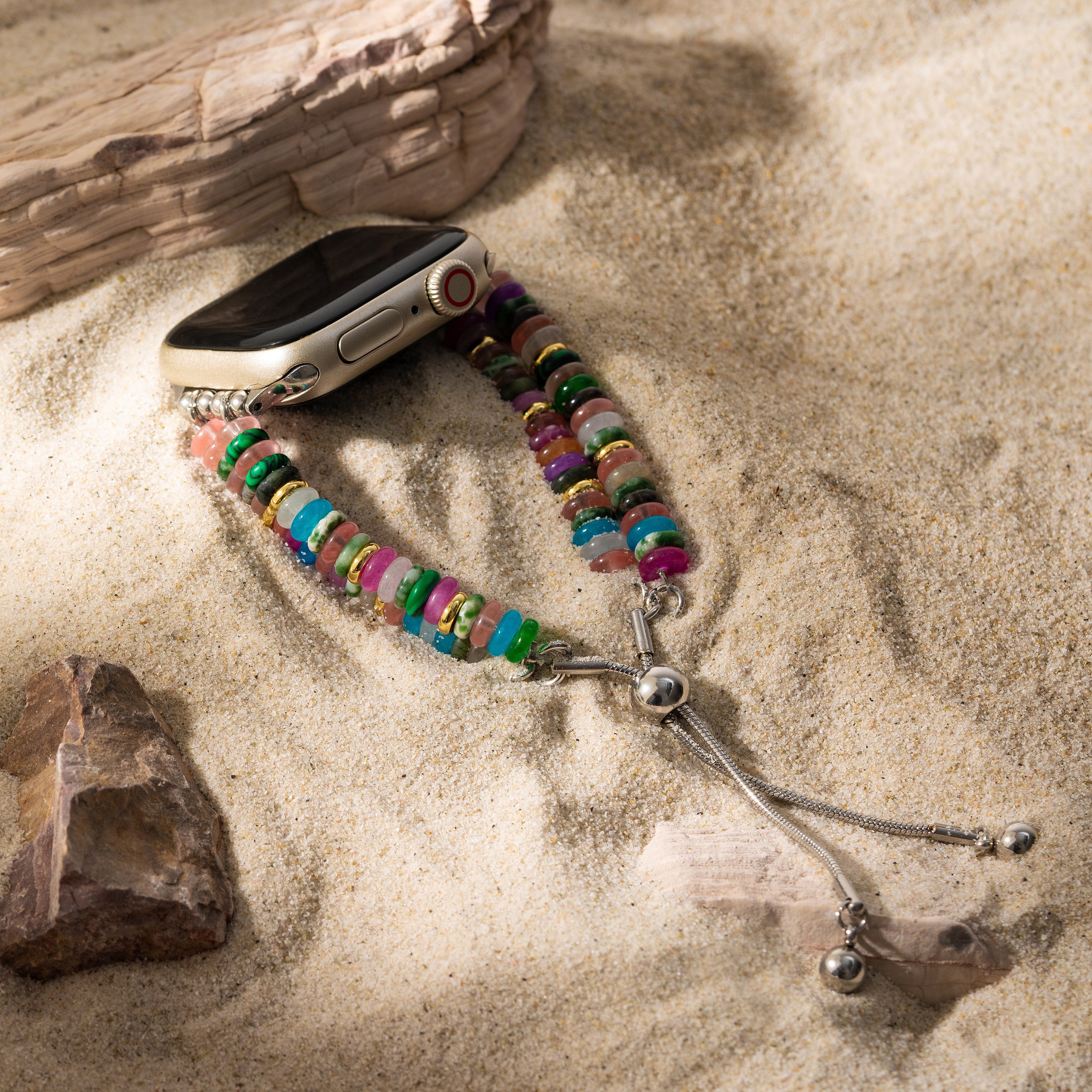 Rainbow Natural Stone Watch Band for Fitbit