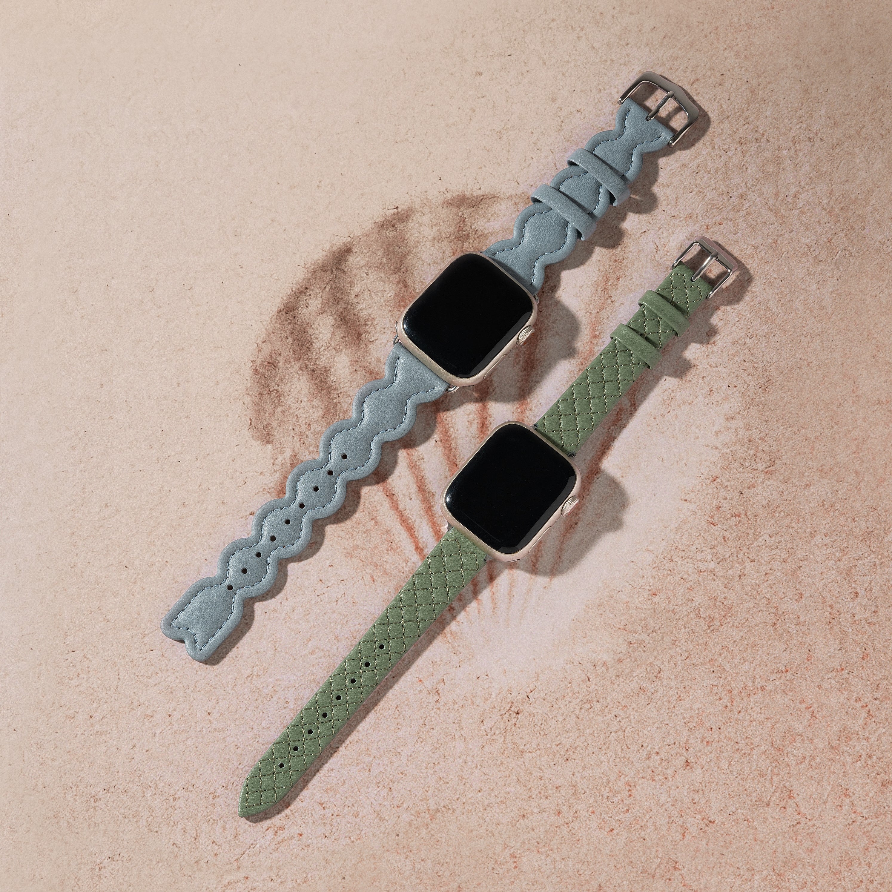 Elegant Quilted Leather Watch Band for Apple Watch