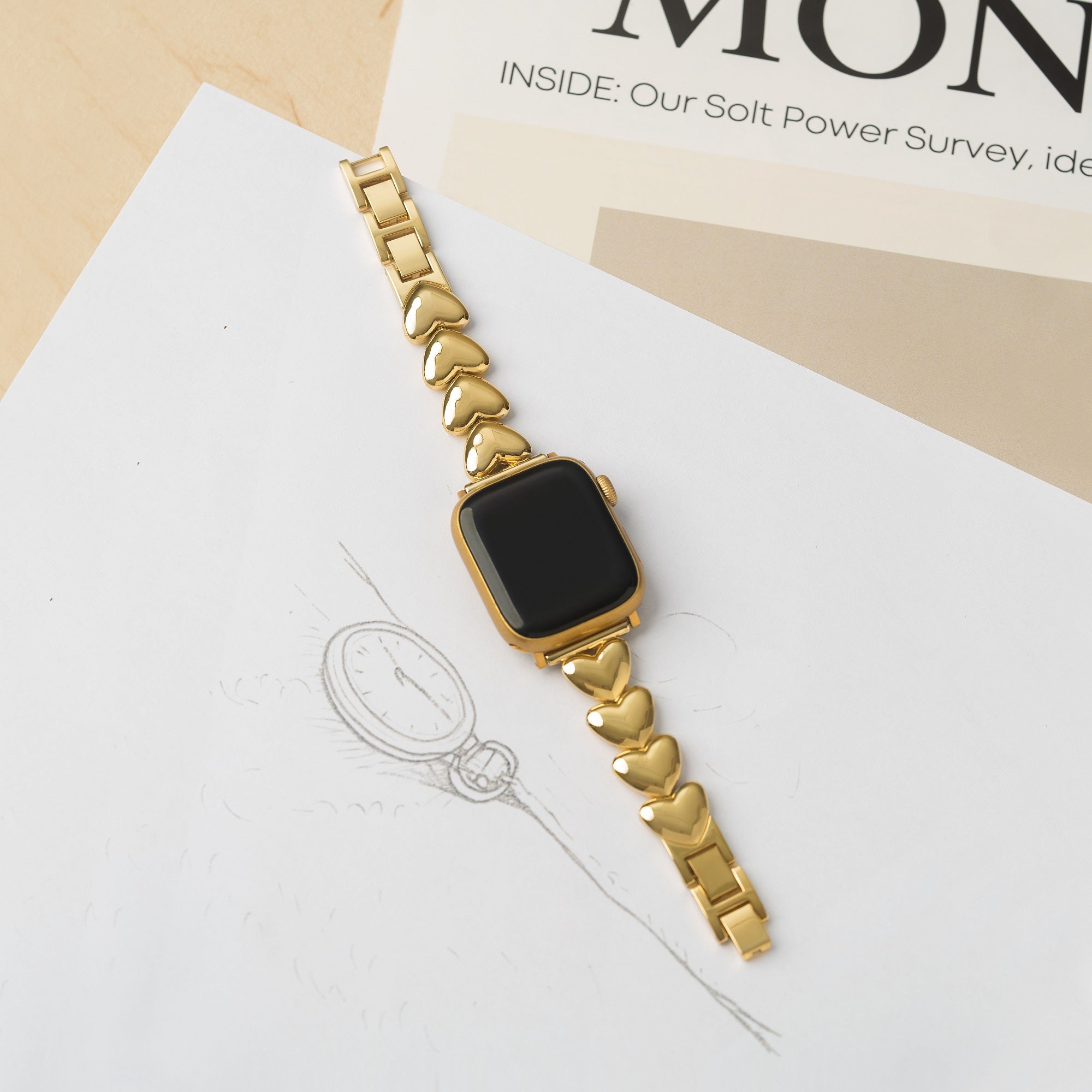 سوار ساعة Apple Watch المعدني المصقول Love