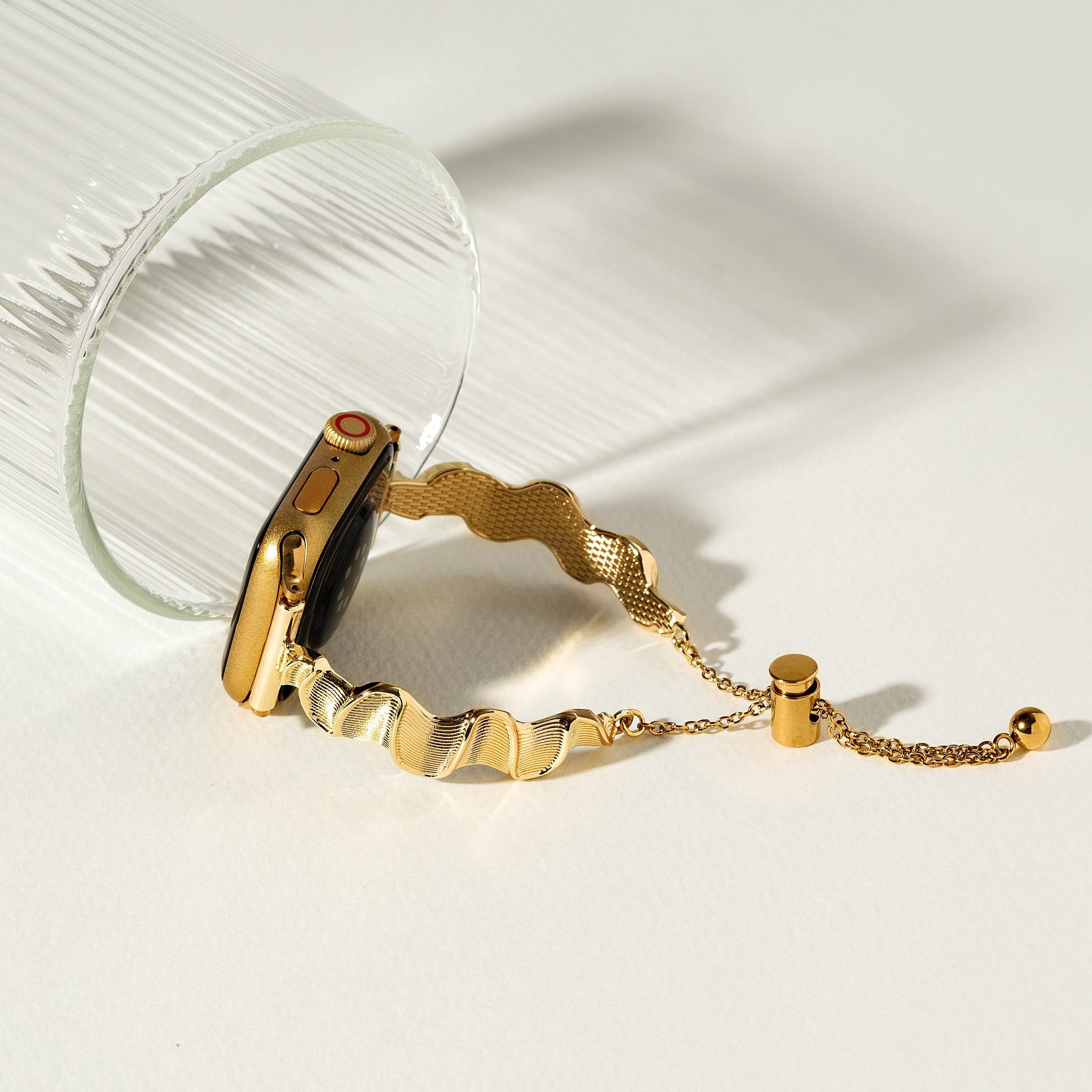 Sleek Wavy Metal Watch Band for Fitbit