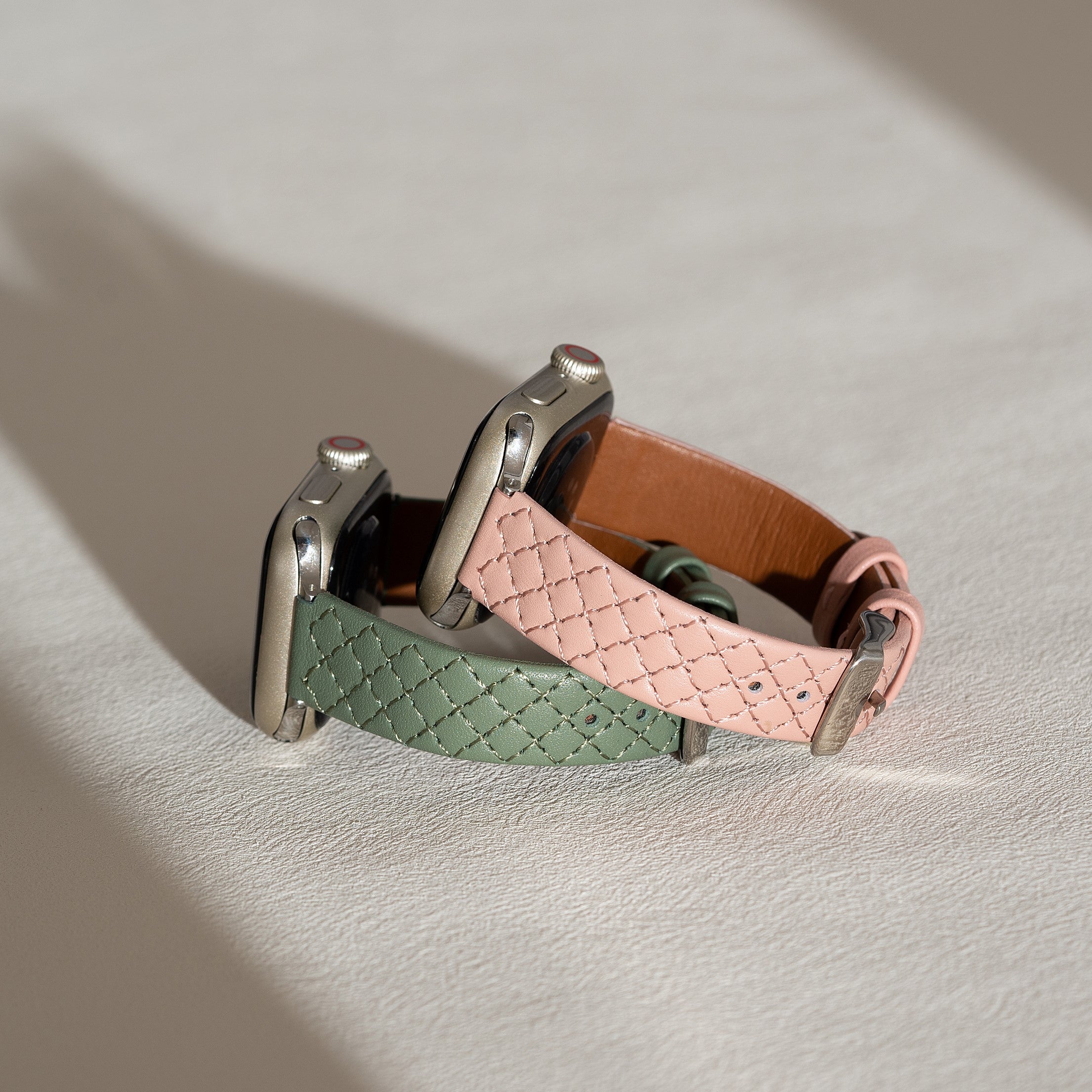 Elegant Quilted Leather Watch Band for Apple Watch