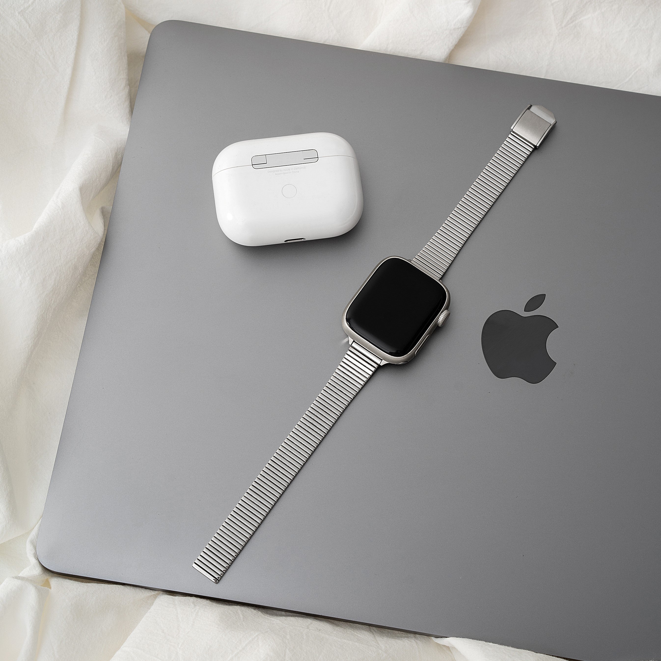 Clean Line Metal Watch Band for Garmin