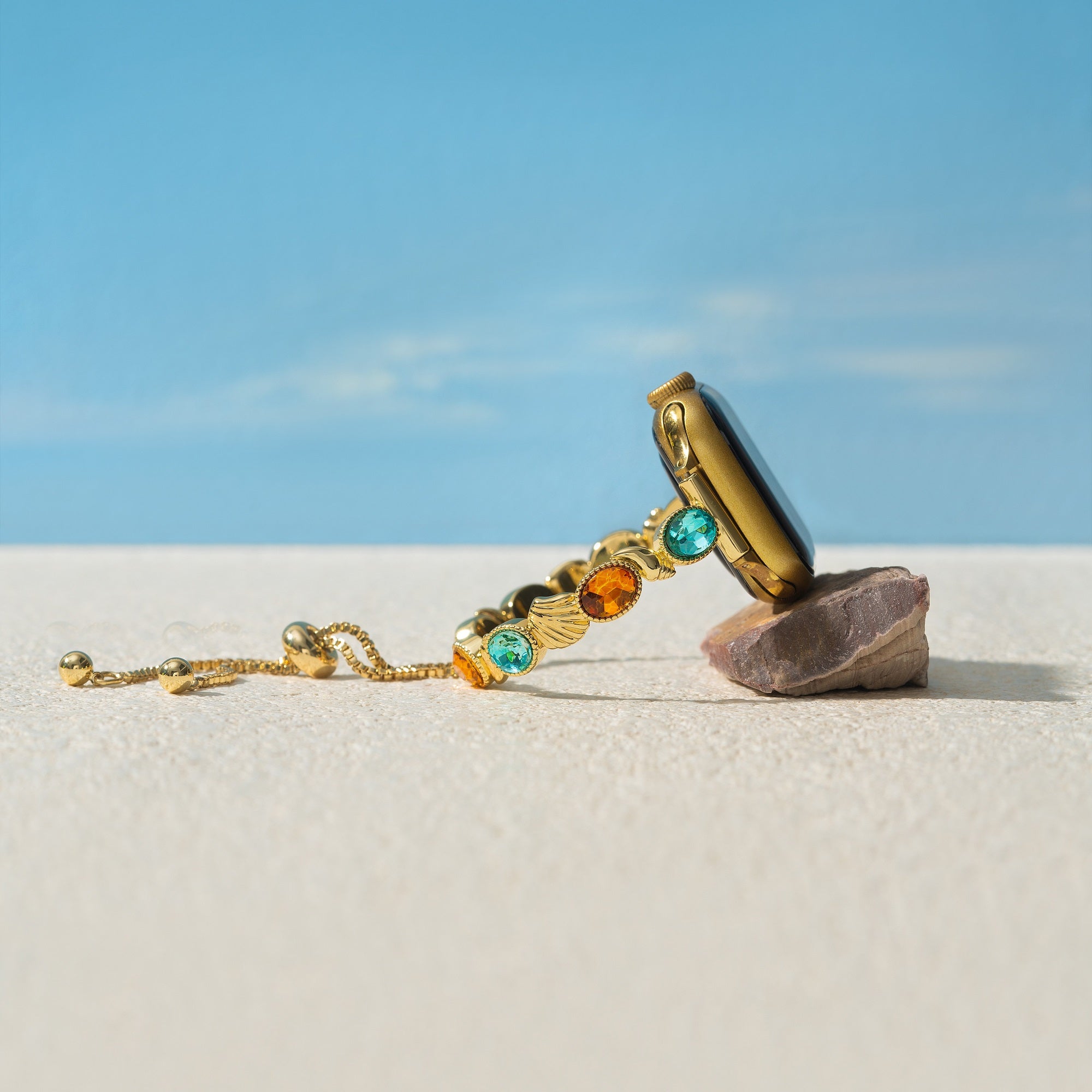 Tidal Gem 14ct Gold Plated Watch Band for Garmin