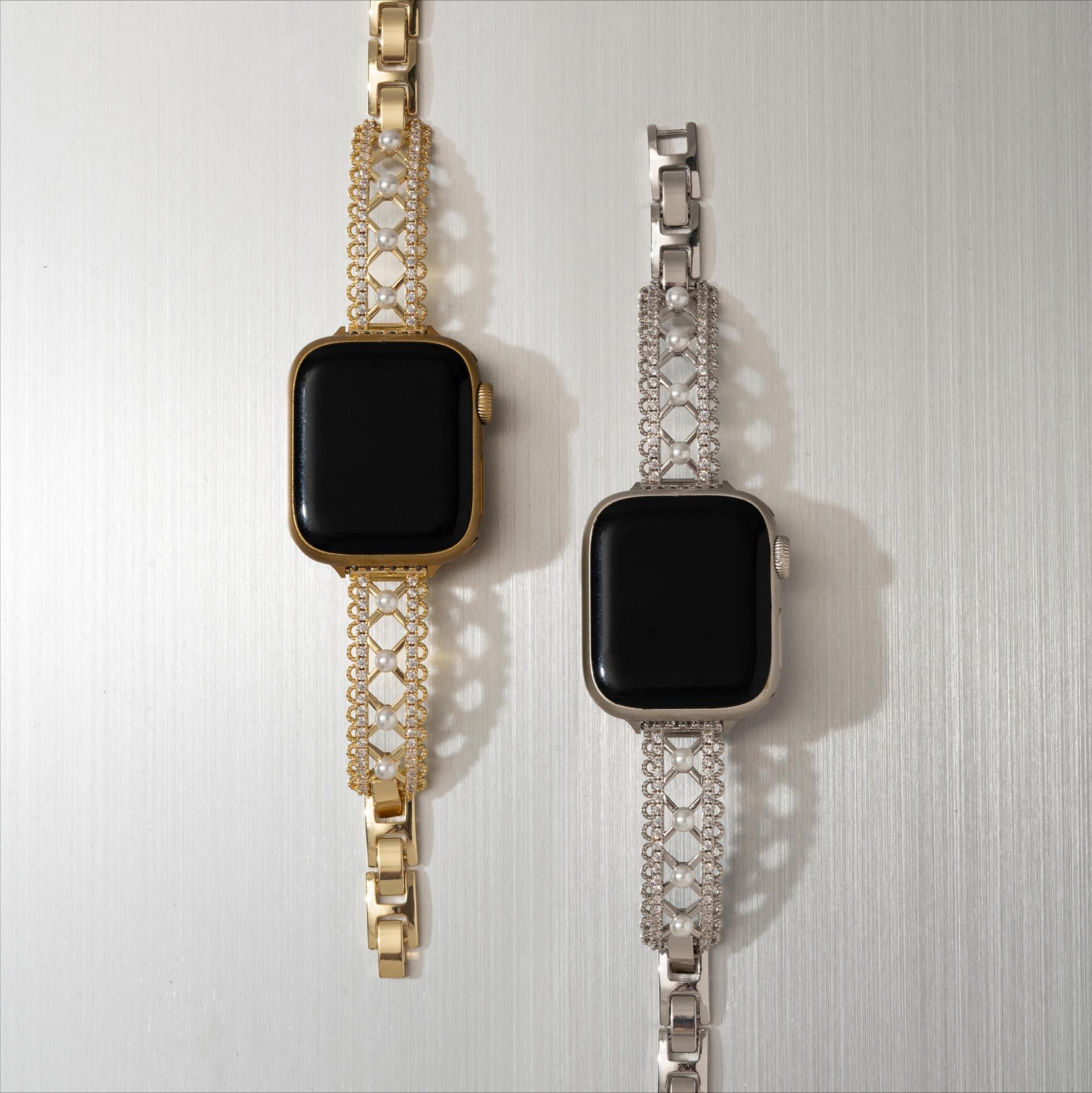 Women's Lace-Inspired Pearl Watch Band for Galaxy