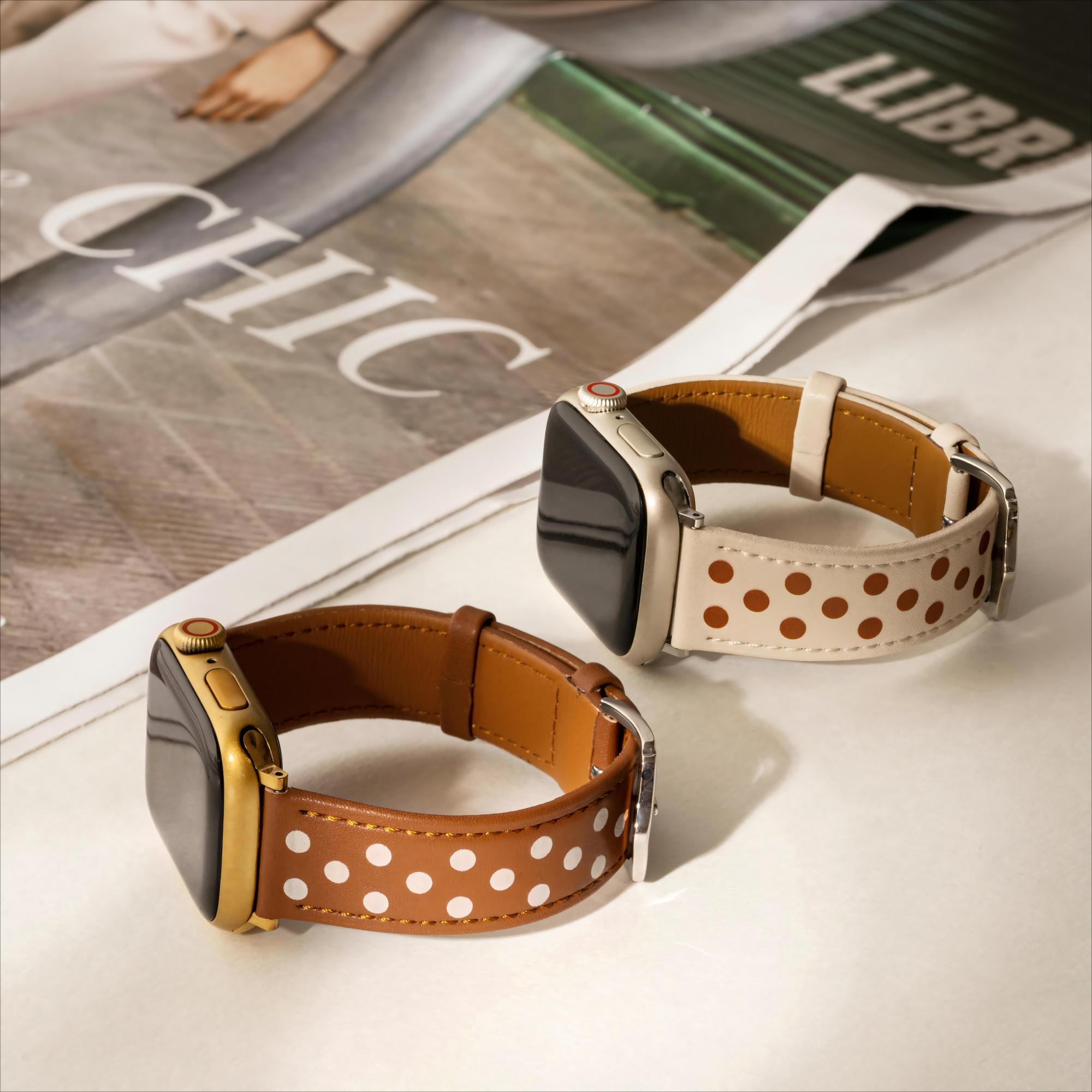 Women's Polka Dot Leather Watch Band for Galaxy
