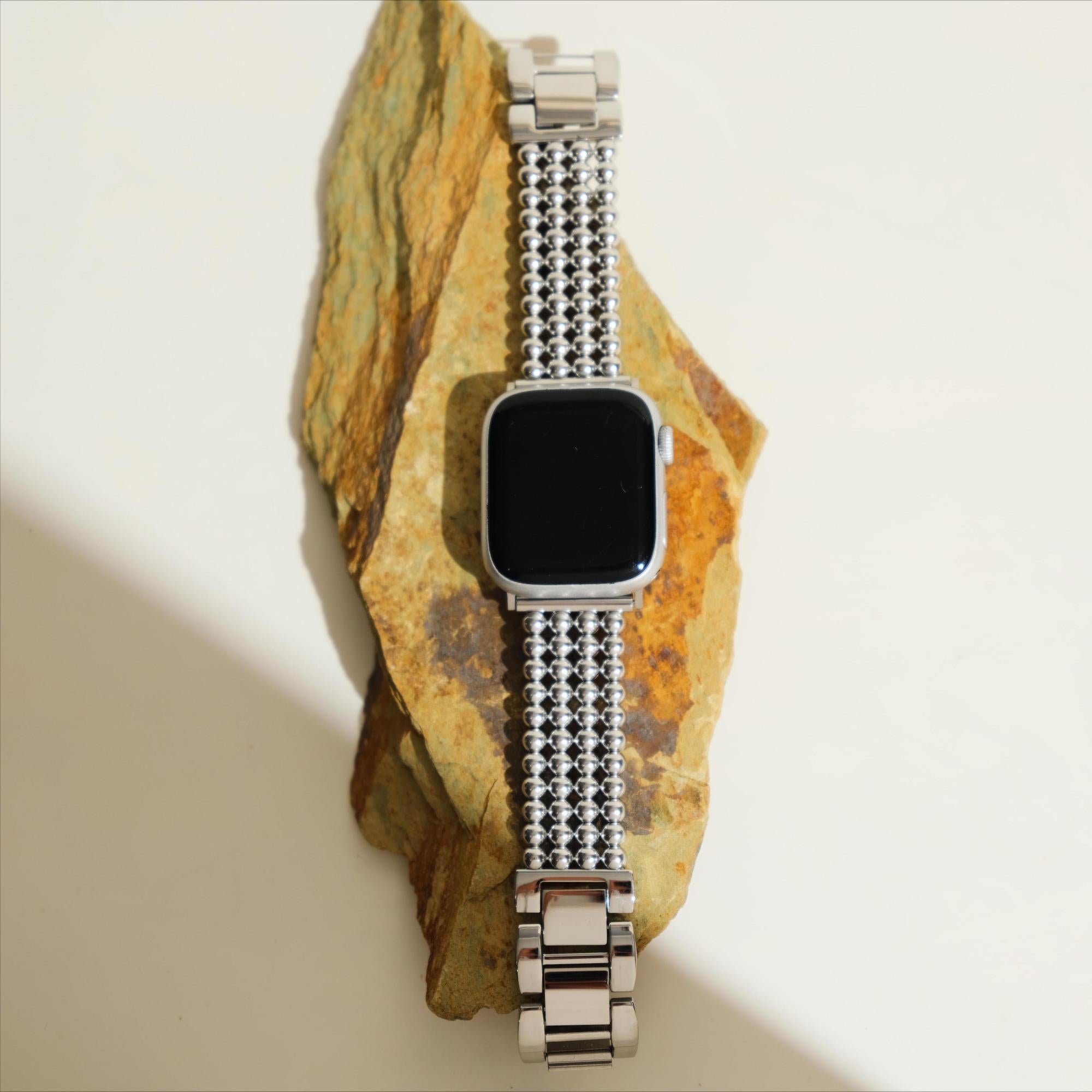 Stainless Steel Beaded Watch Band for Garmin