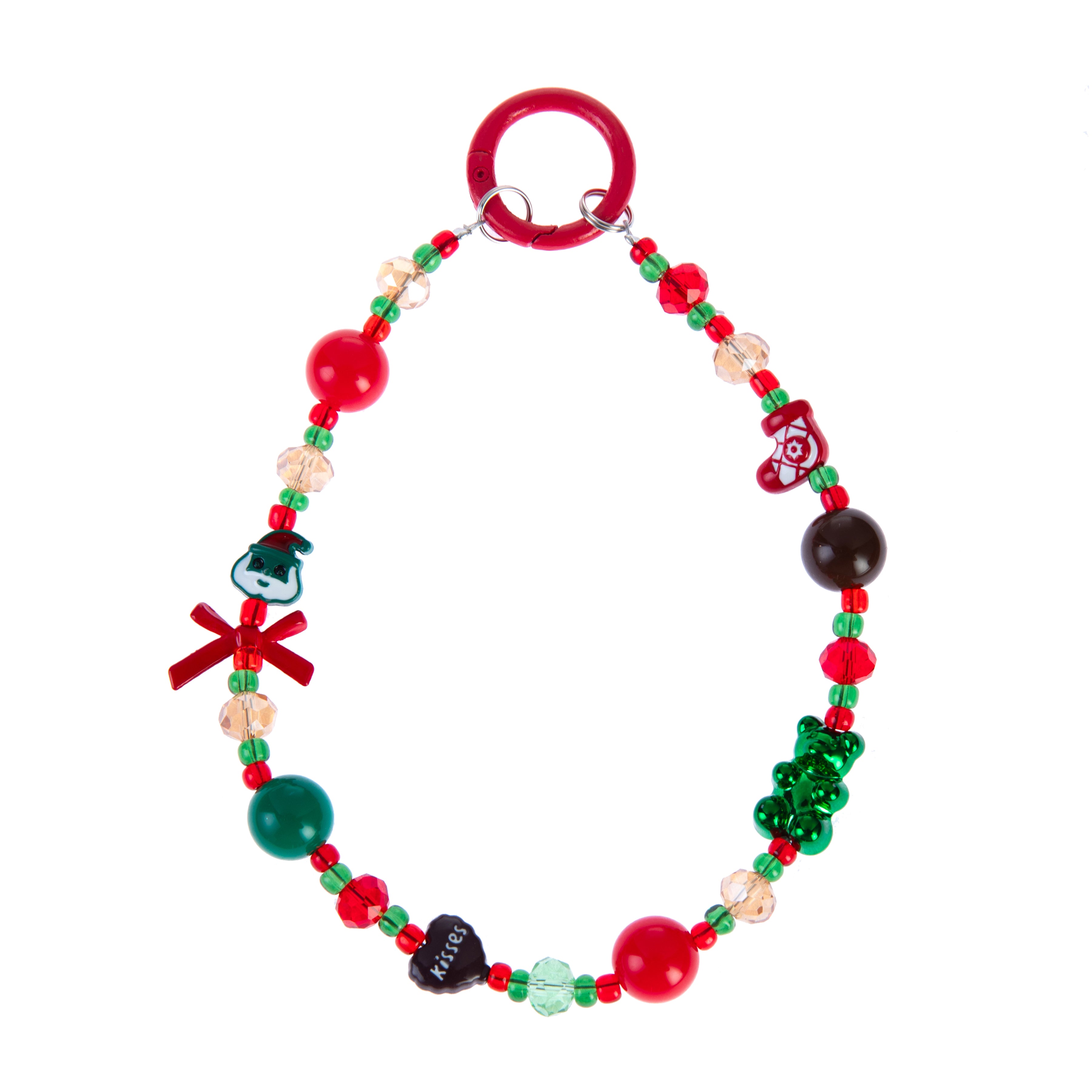 お祝い気分のビーズ携帯チャーム