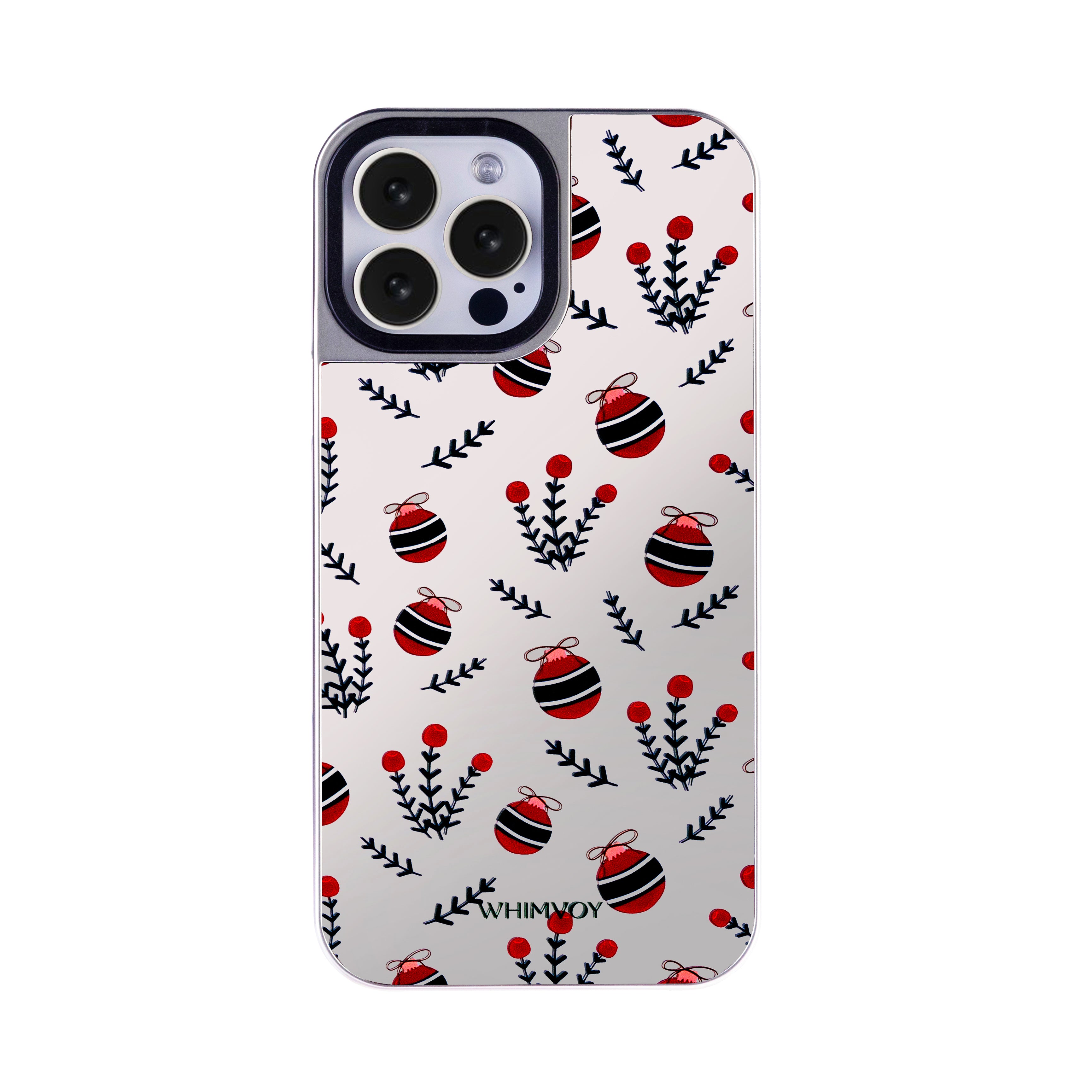 クリスマス反射ミラー電話ケース