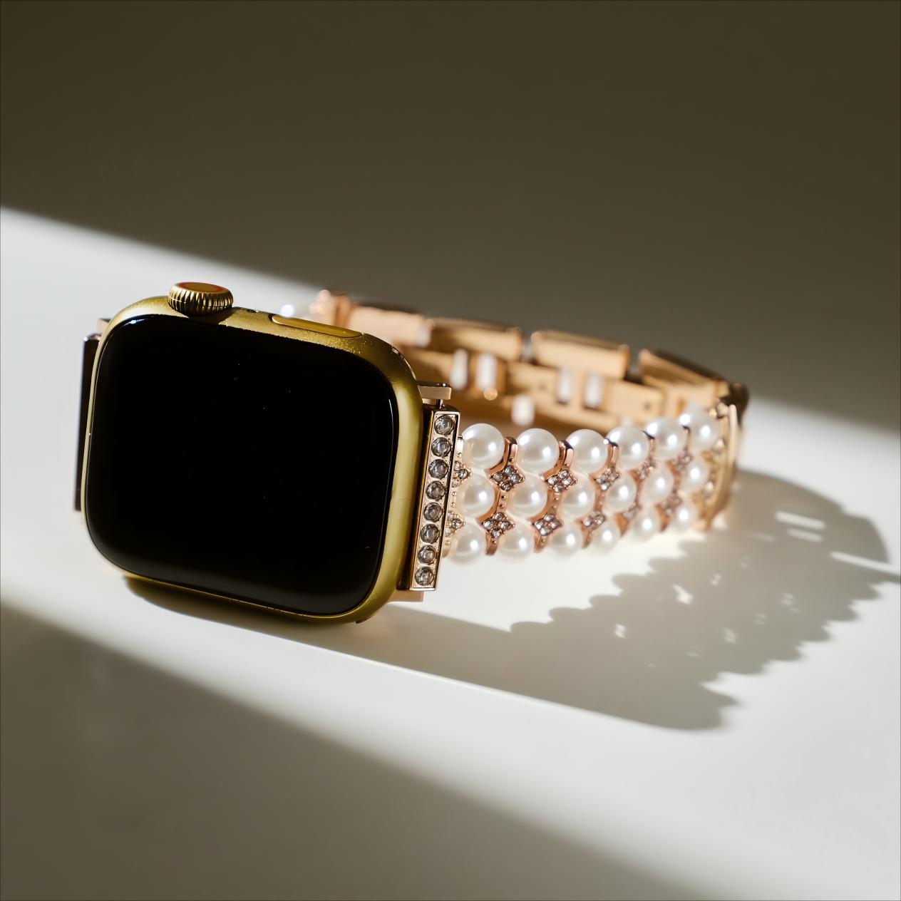 Schimmerndes Perlen Armband für die Apple Watch