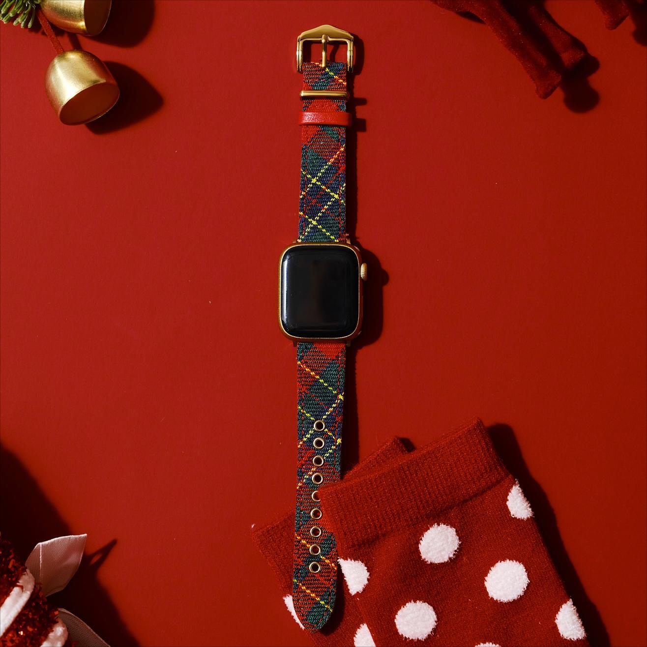 Festive Tartan Watch Band for Google