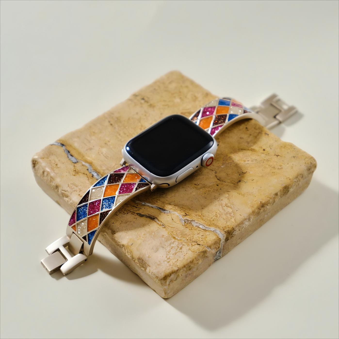 Exotic Diamond Lattice Watch Band