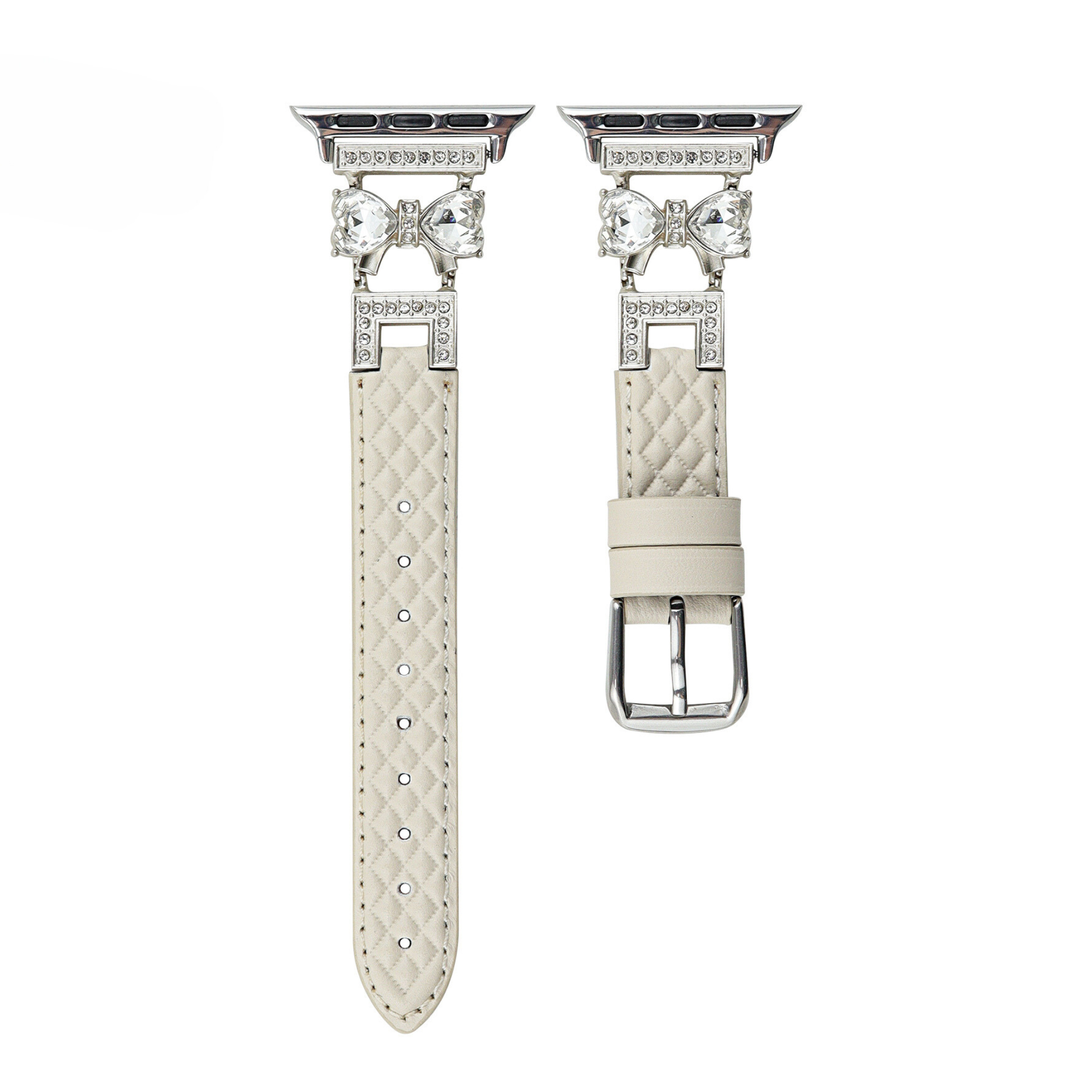 ラインストーン 蝶結び レザー ウォッチバンド