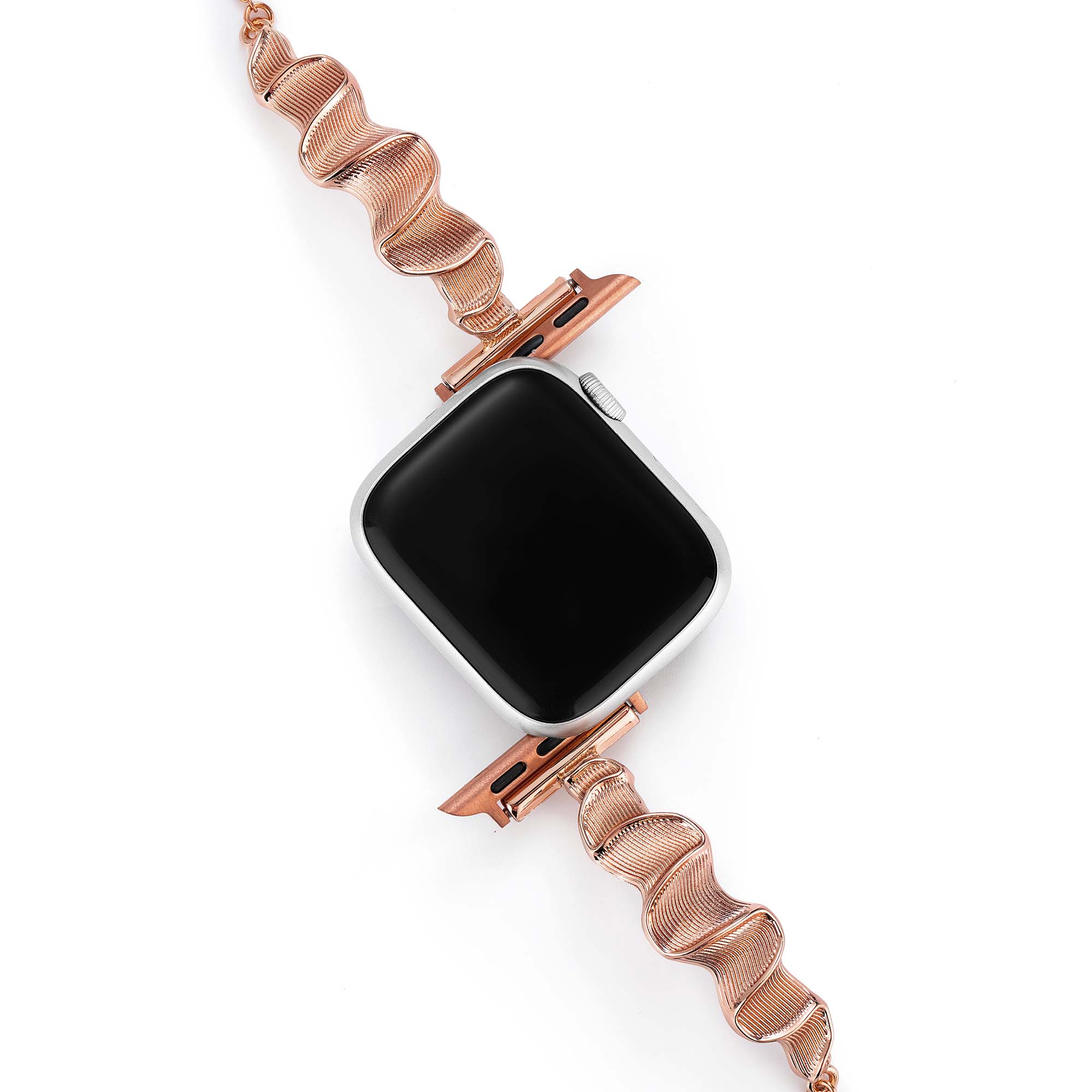 Sleek Wavy Metal Watch Band for Fitbit