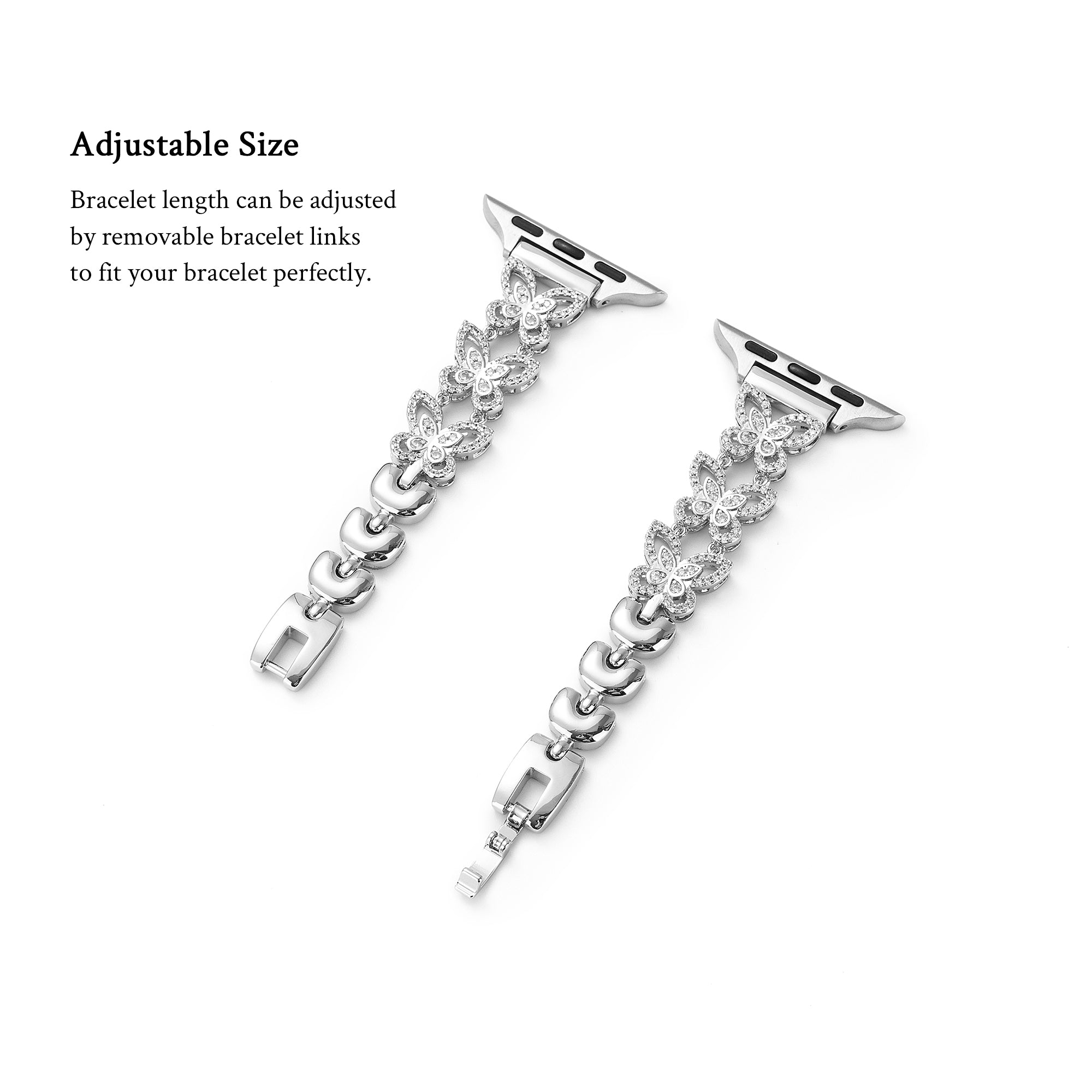 キラキラ輝く蝶の腕時計バンド