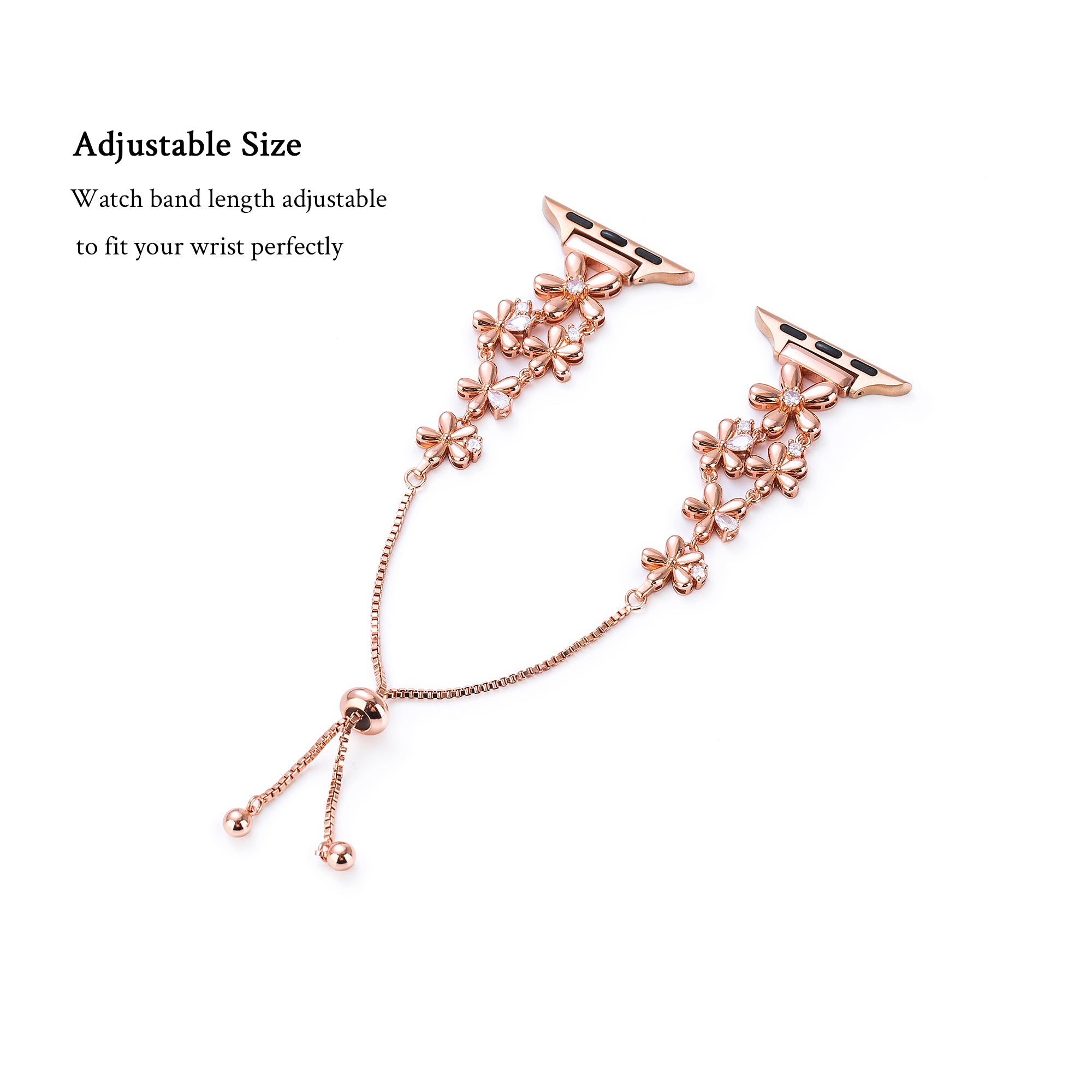 14ct Gold / Platinum Plated Flowers Bloom Copper Watch Band for Fitbit