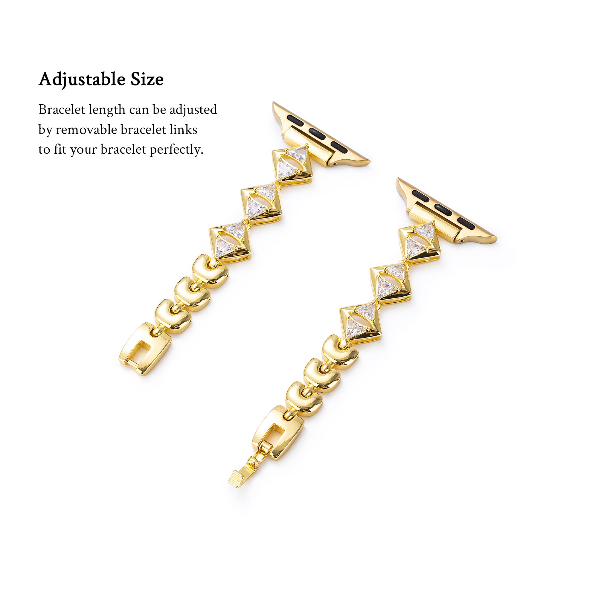 ラインストーン ジオ銅時計バンド