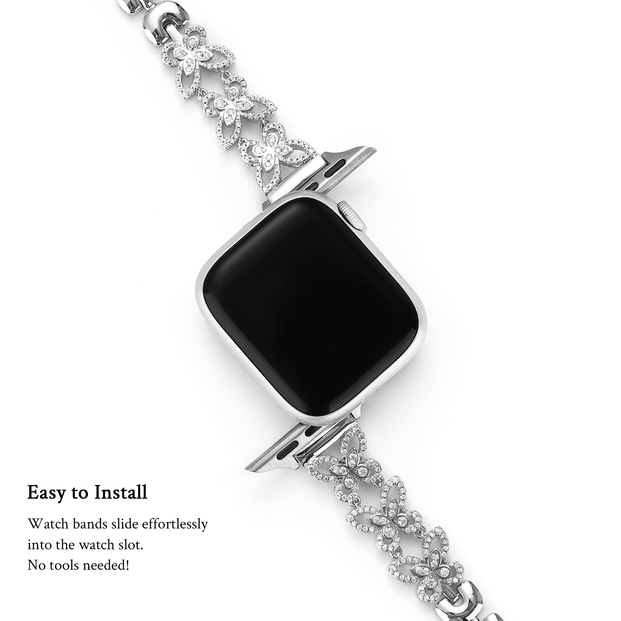 キラキラ輝く蝶の腕時計バンド