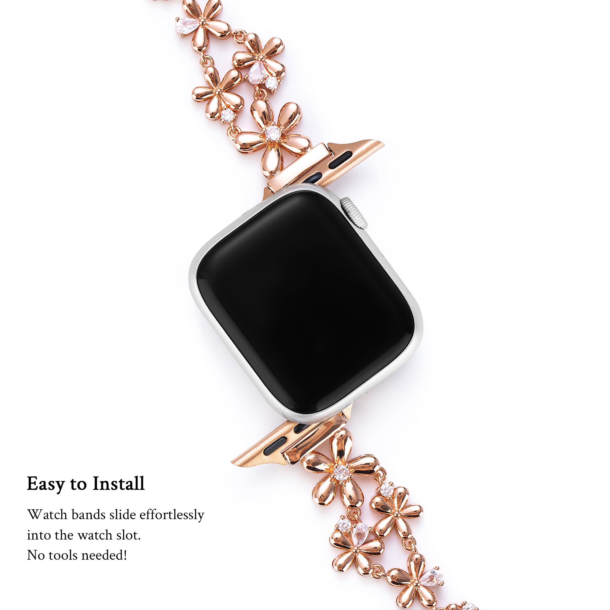 14ct Gold / Platinum Plated Flowers Bloom Copper Watch Band for Fitbit