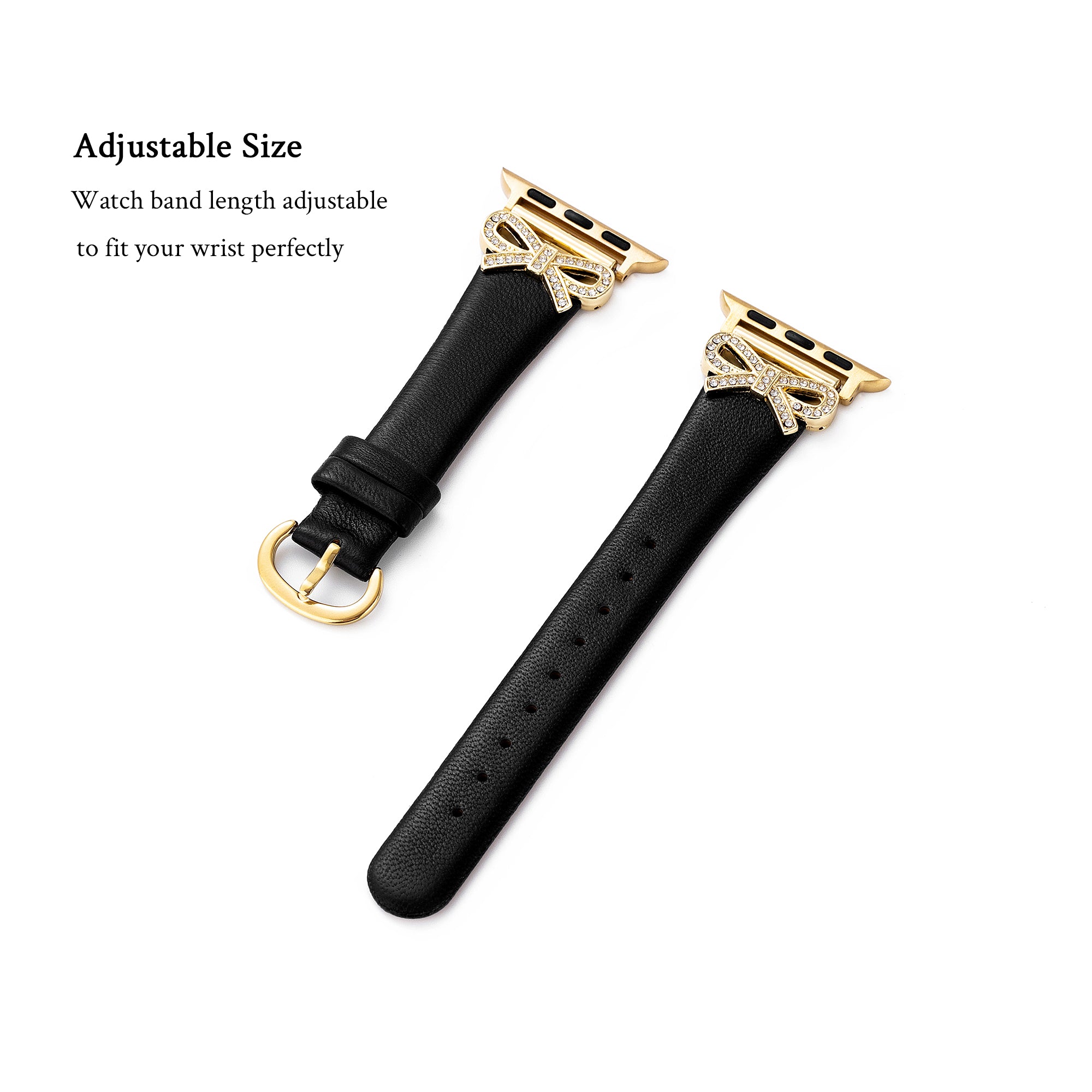 Crystal Bowknot Leather Watch Band for Google