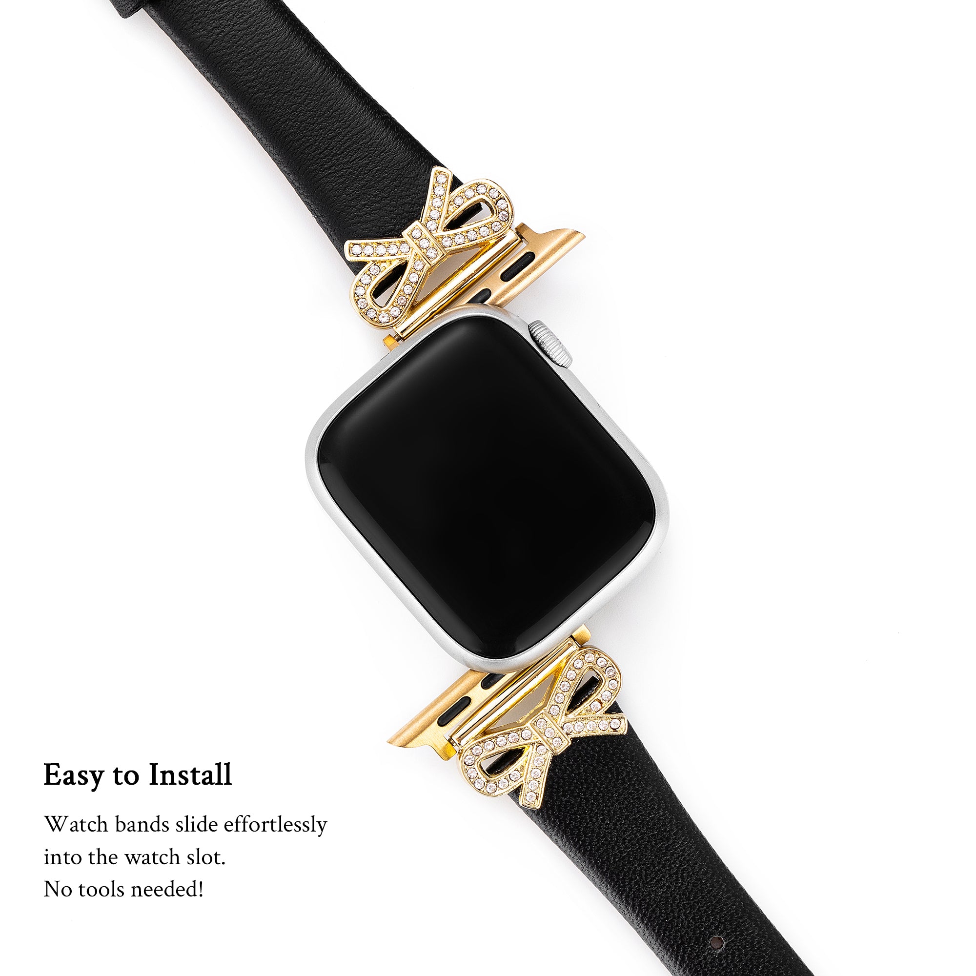 Crystal Bowknot Leather Watch Band for Google