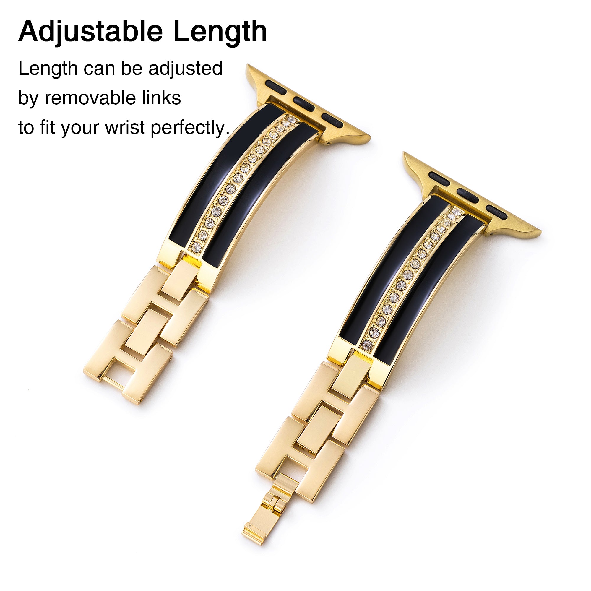 ラインストーンで飾られたクラシックな時計バンド