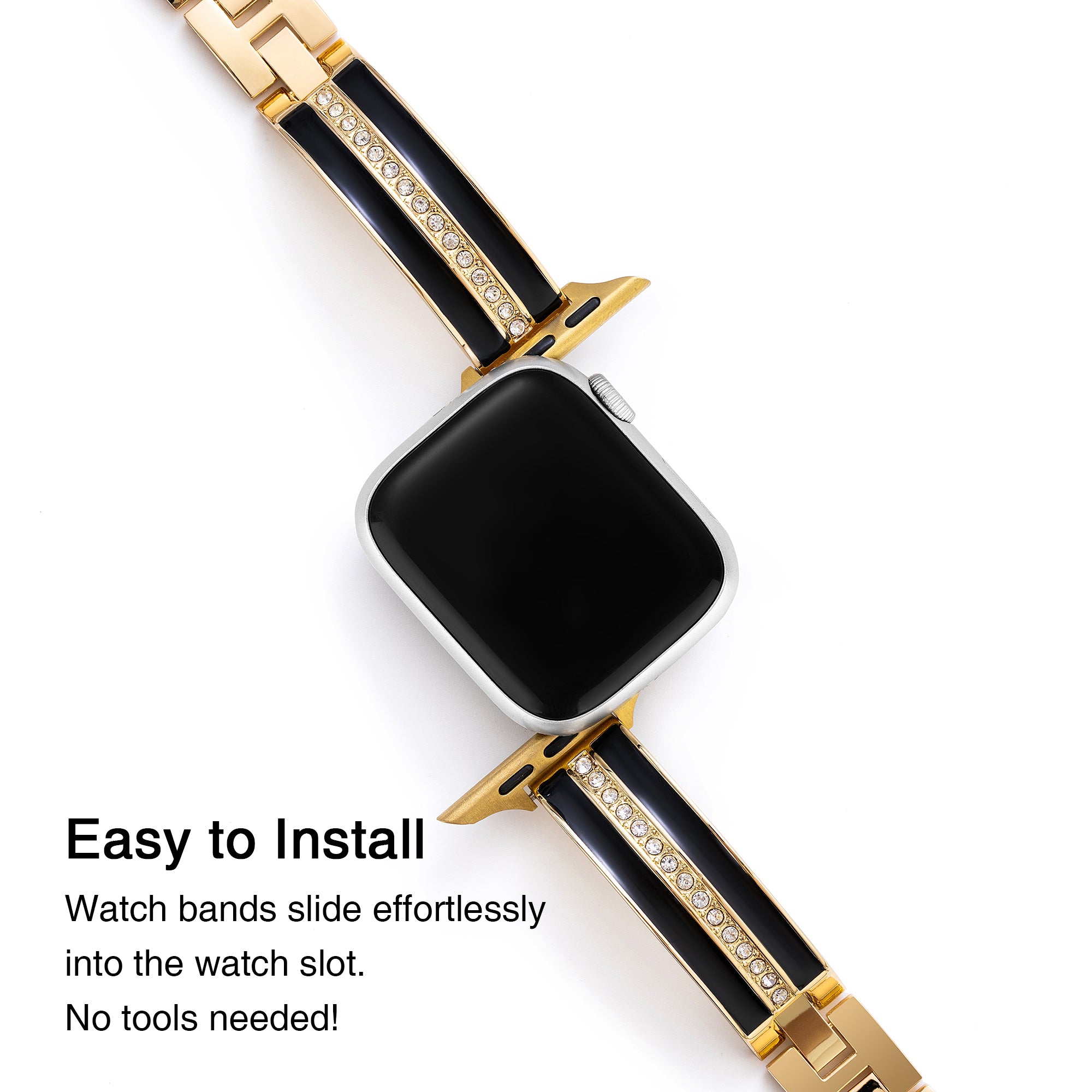 ラインストーン装飾のクラシックなApple Watch用ウォッチバンド