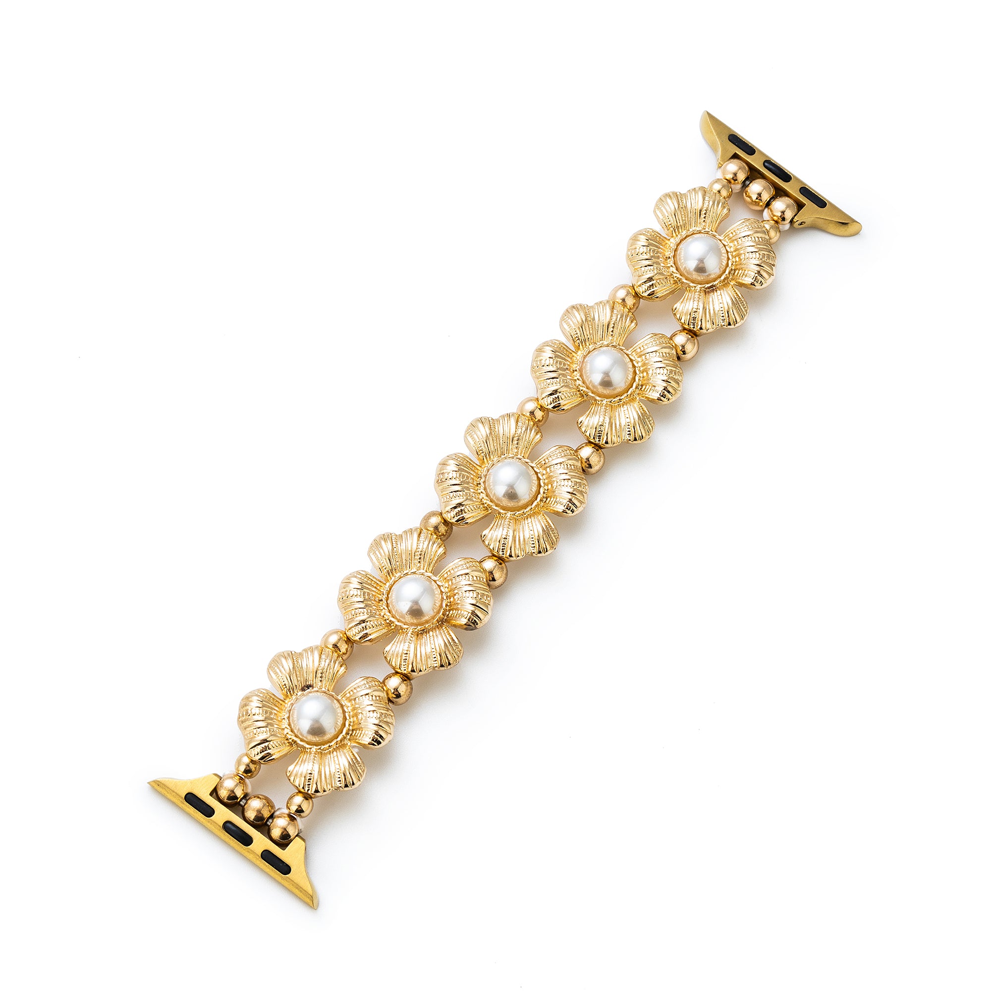 Pearl Floral Elastic Bangle Watch Bracelet for Galaxy