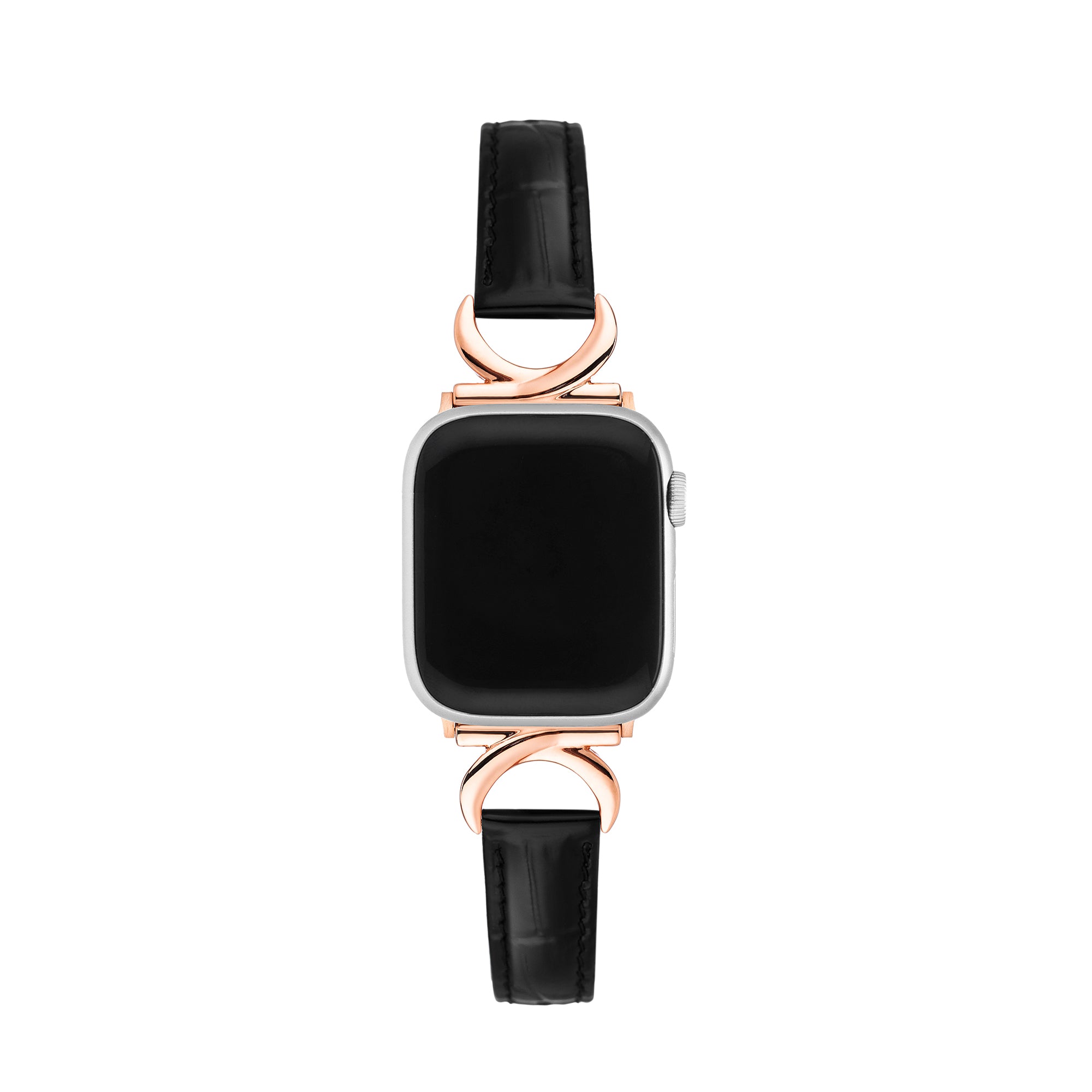 竹の粒状パテントレザー腕時計バンド