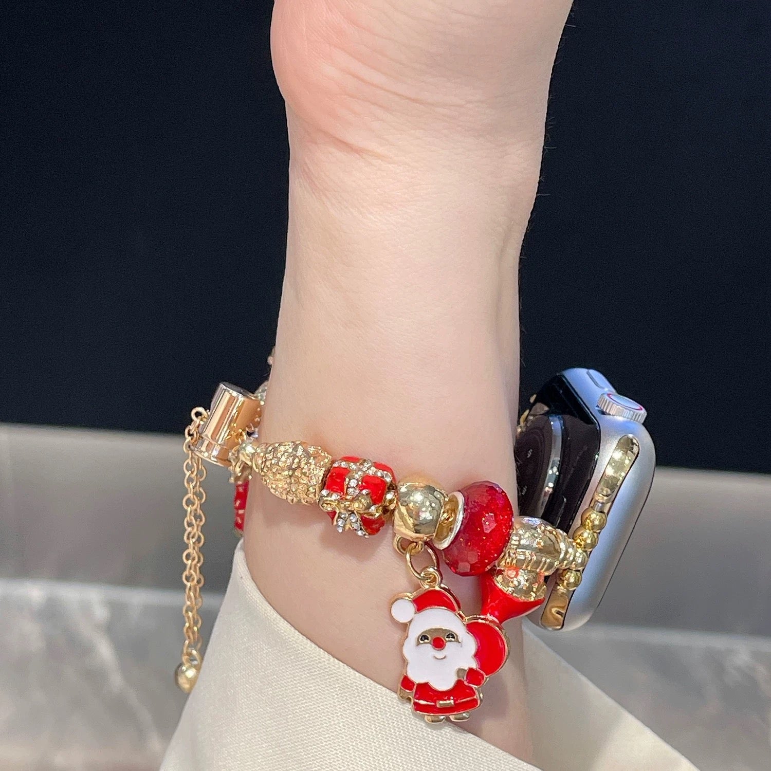 Apple Watch用のかわいいクリスマスペンダントウォッチバンド
