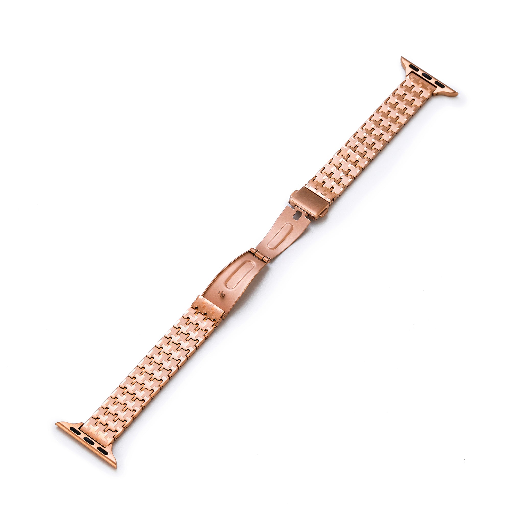 Stainless Steel Houndstooth Watch Band