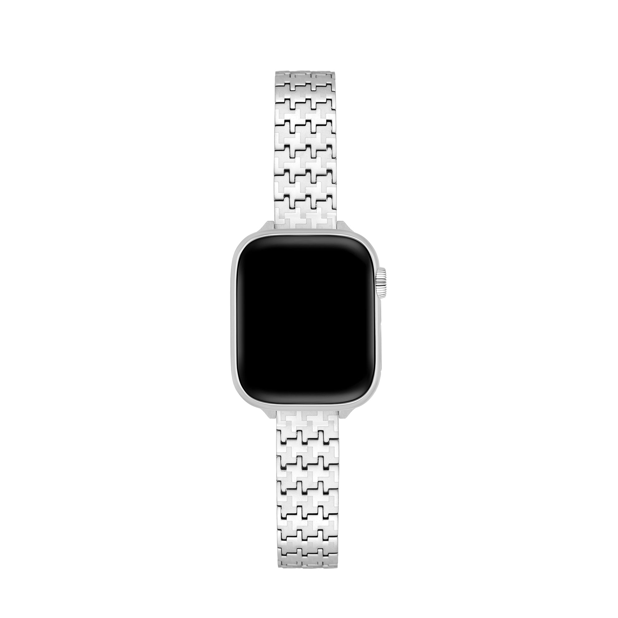 Stainless Steel Houndstooth Watch Band