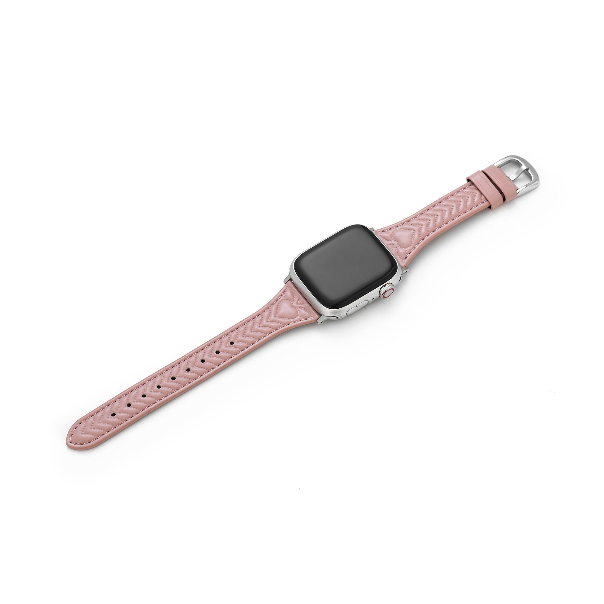 Herzgesticktes Leder-Uhrenarmband für Apple Watch