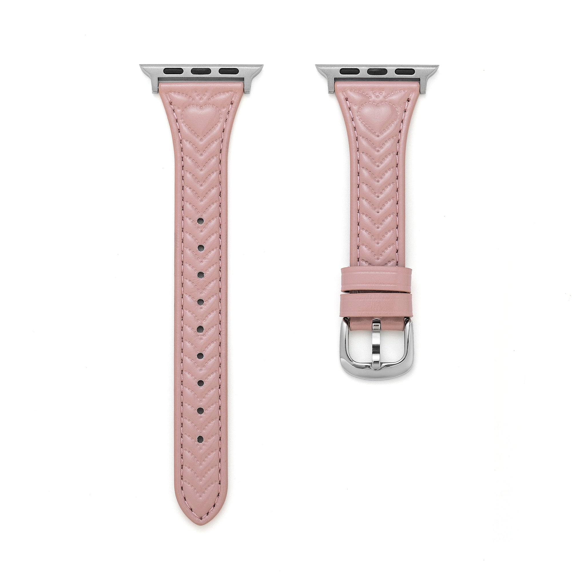 Herzgesticktes Leder-Uhrenarmband für Apple Watch