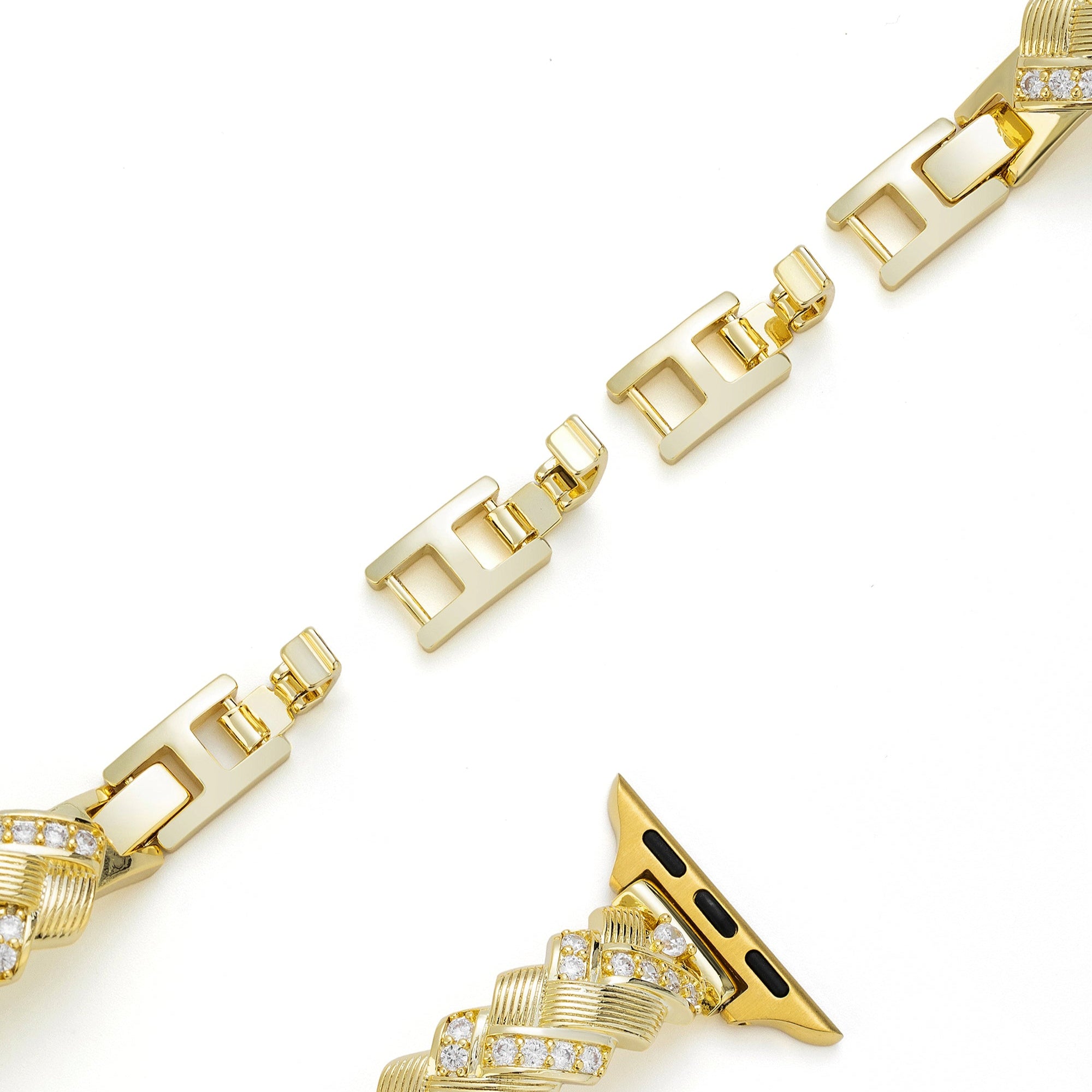 Apple Watch用スパークリング編みメタルウォッチバンド