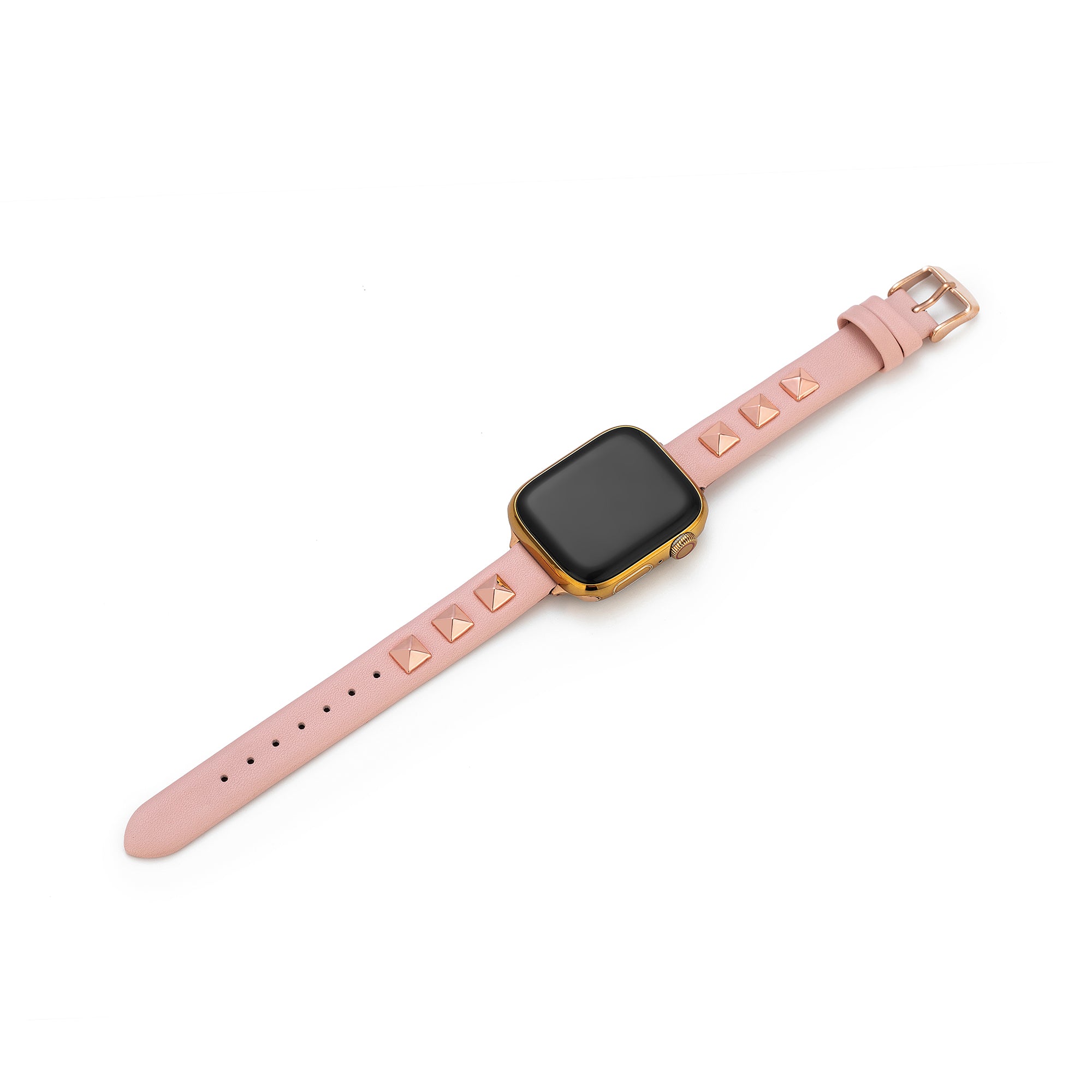 Chic Rivet-Studded Leather Watch Band for Fitbit
