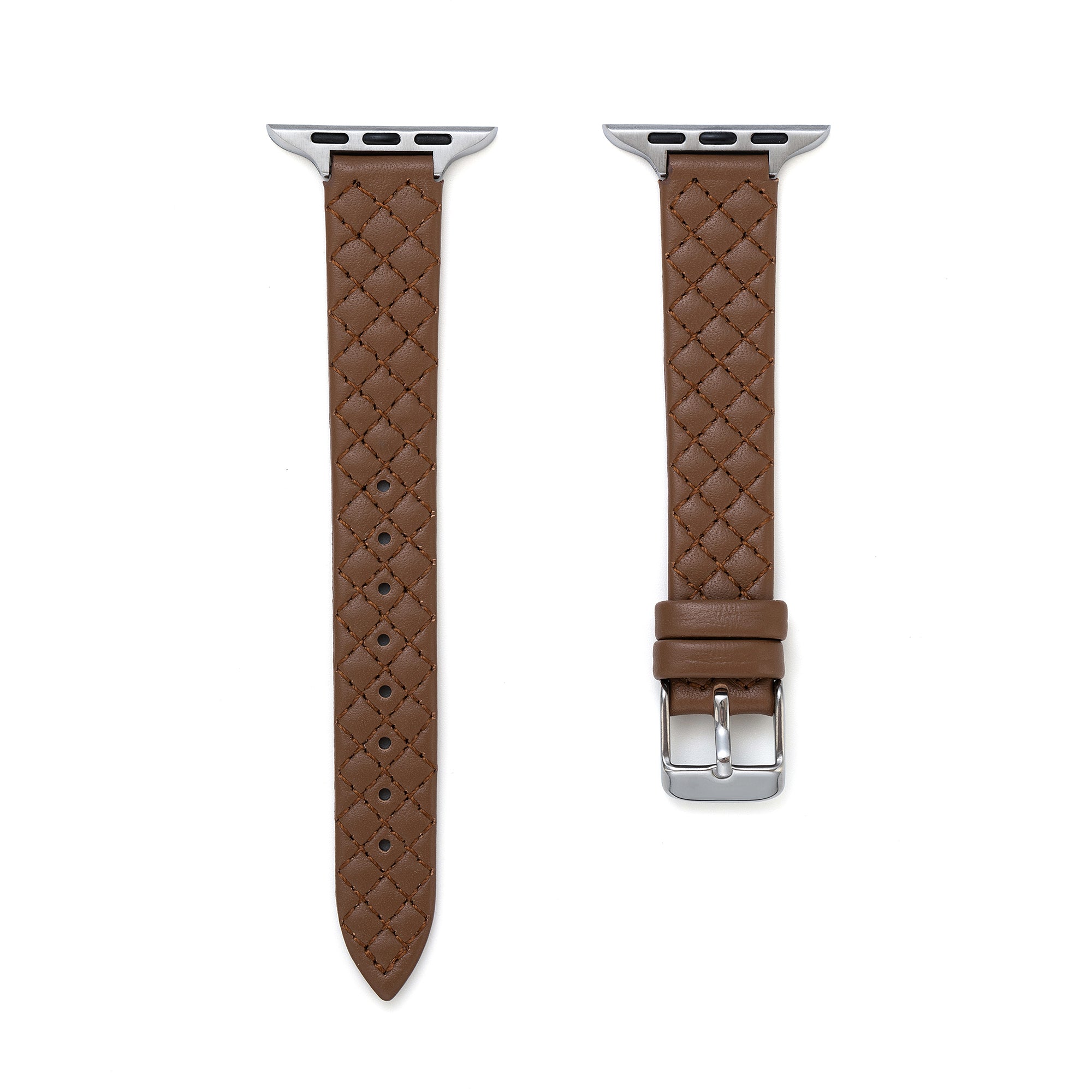 Elegant Quilted Leather Watch Band for Apple Watch