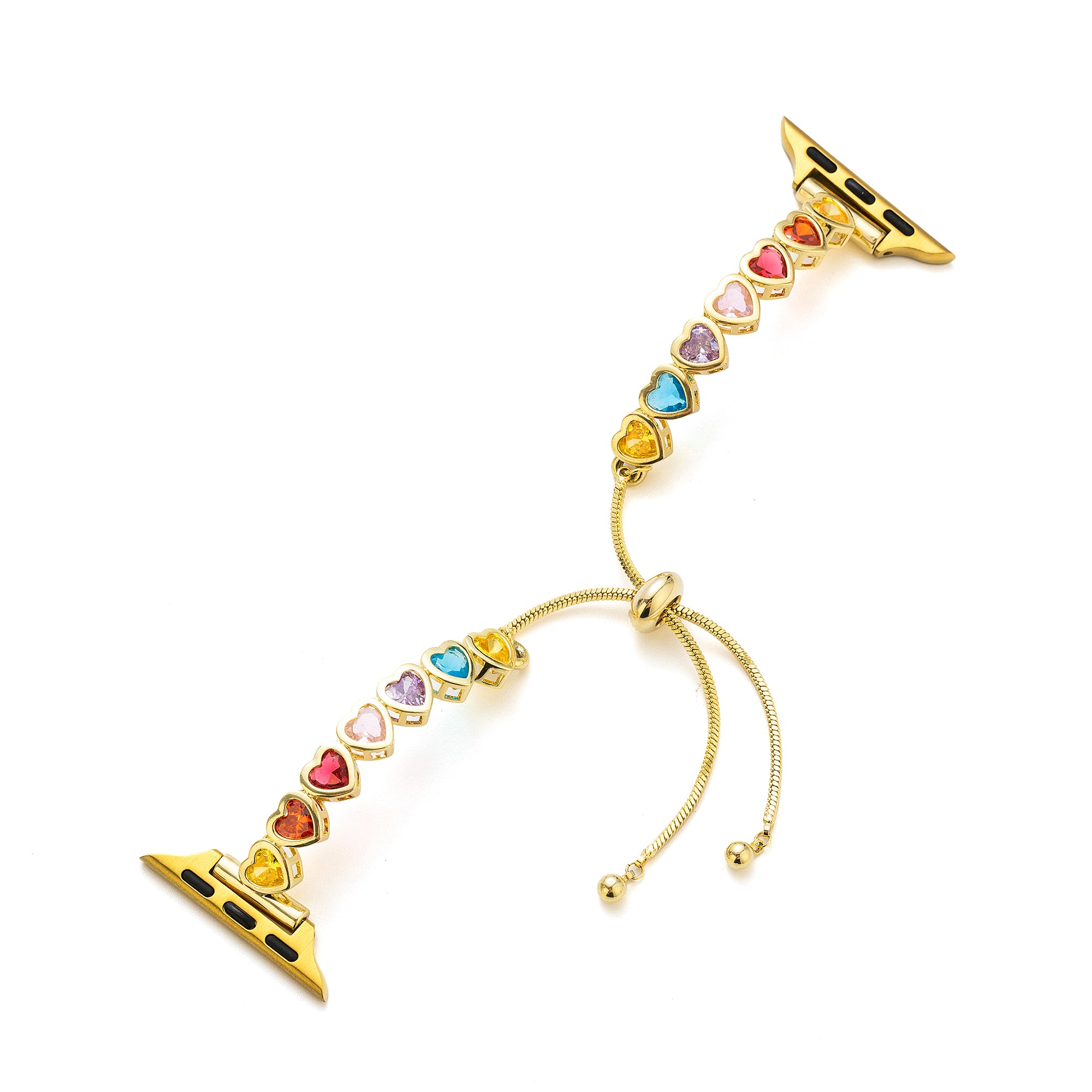 Regenbogen Liebe 14k Gold / Platin Beschichtetes Uhrenarmband für Apple Watch