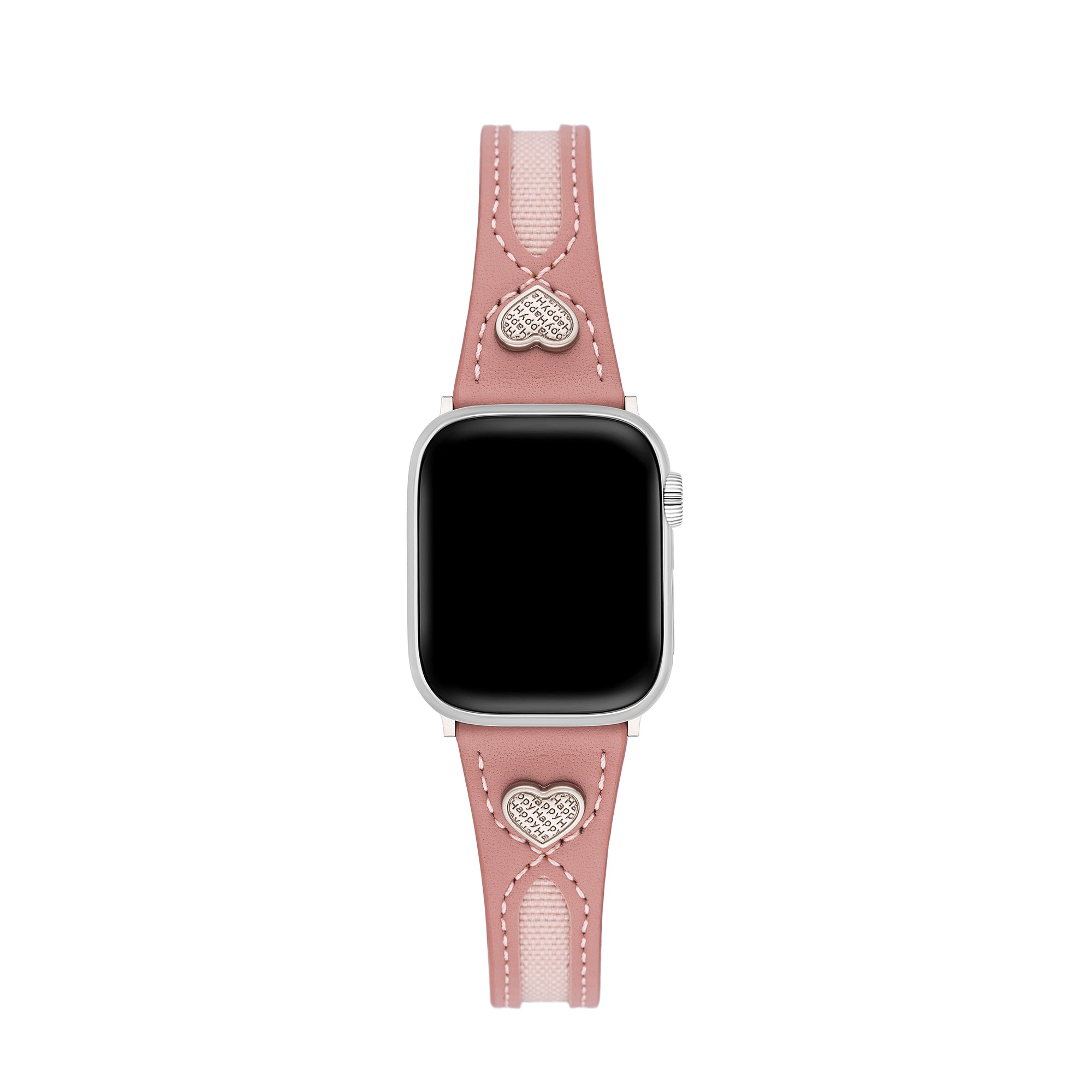 Heart Adorned Leather Watch Band for Apple Watch