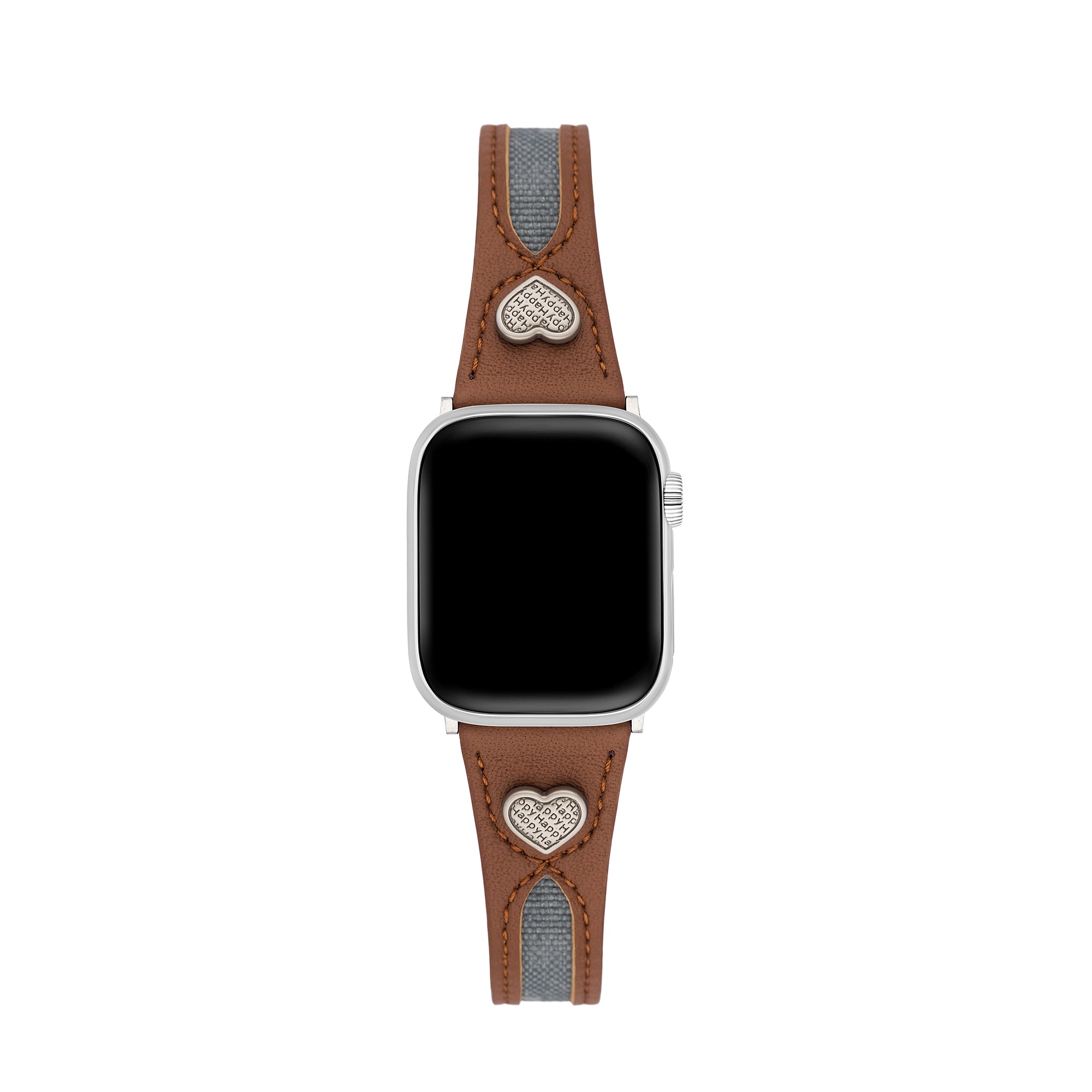 Heart Adorned Leather Watch Band for Apple Watch