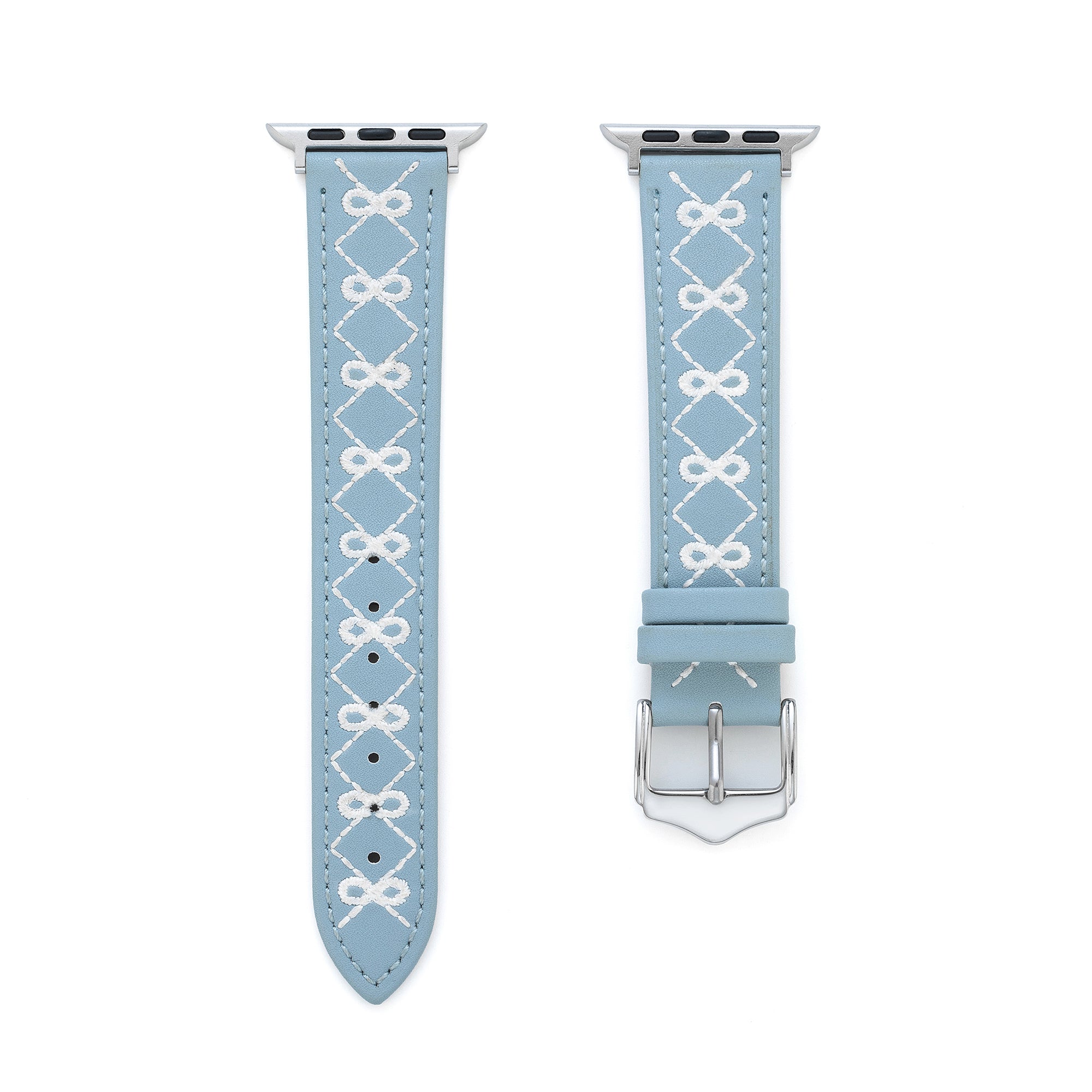 Besticktes Schleifenlederarmband für Apple Watch