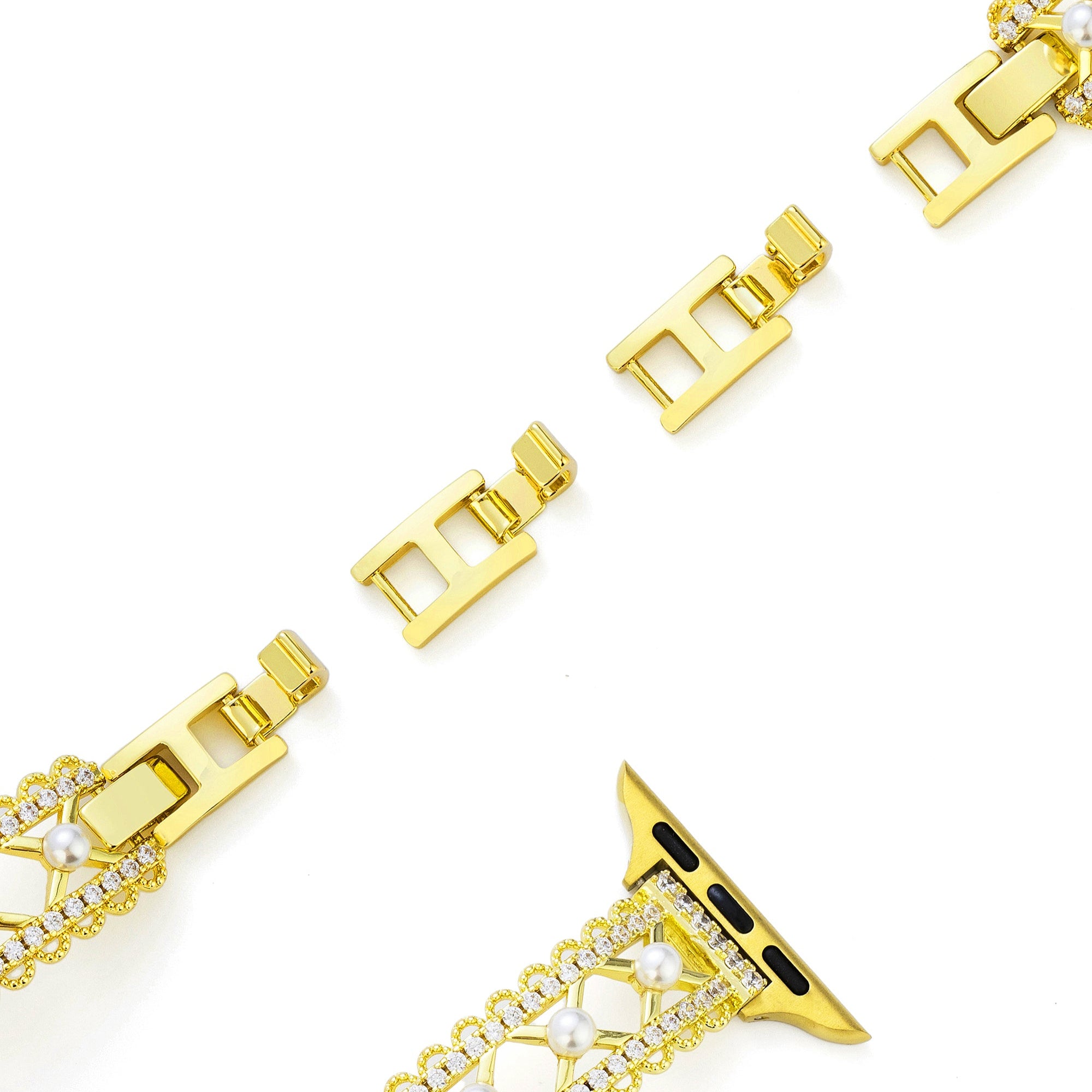 Women's Lace-Inspired Pearl Watch Band for Google