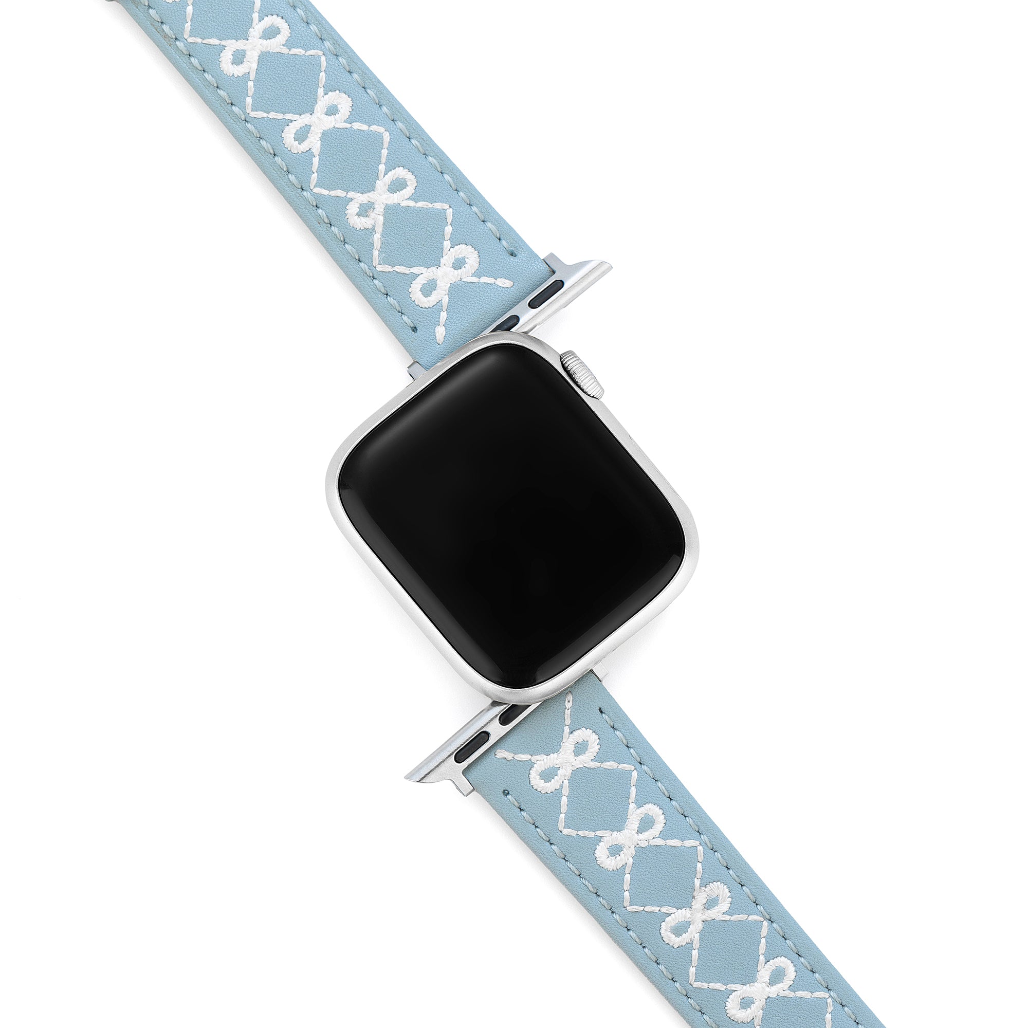 Women's Embroidered Bow Leather Watch Band for Google