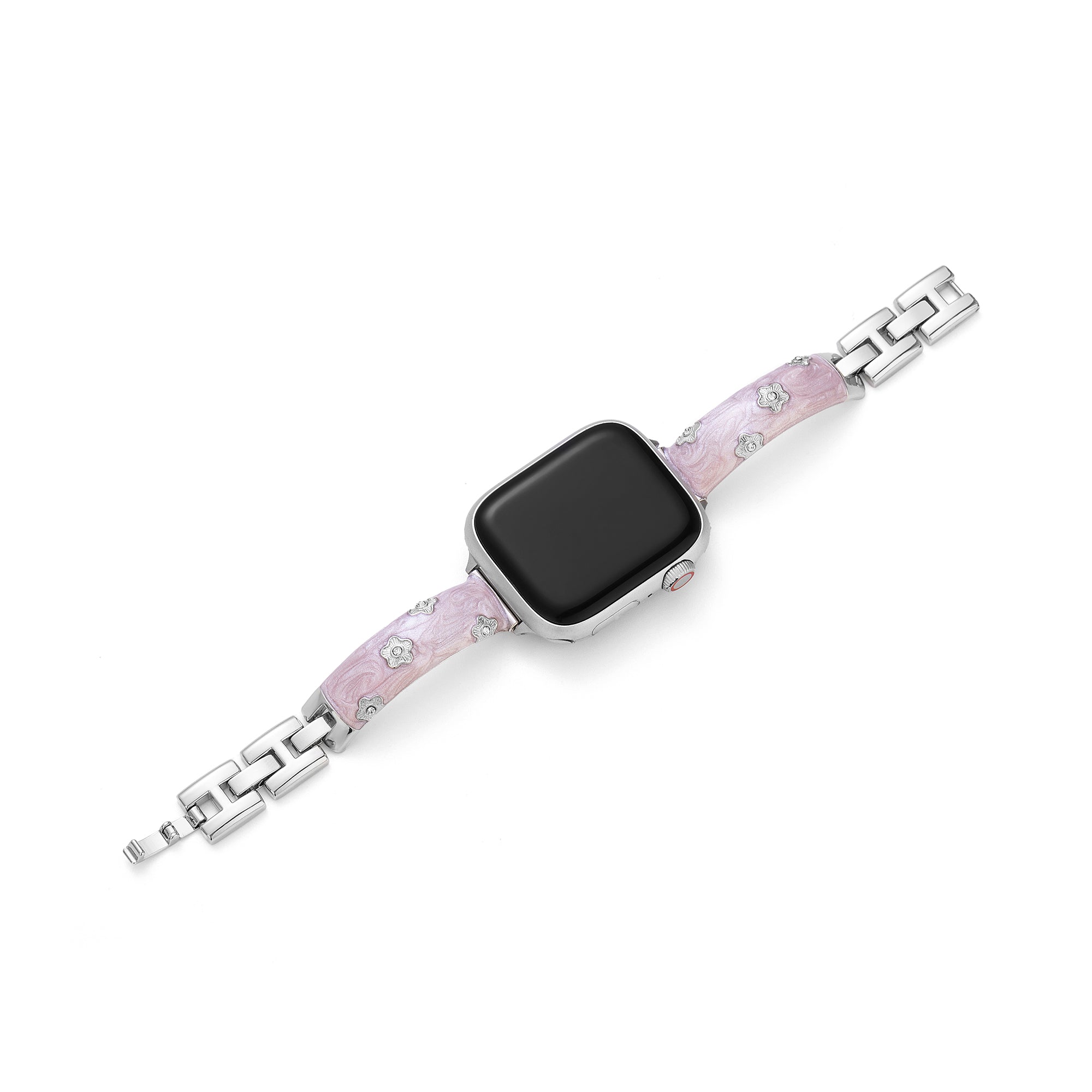 Apple Watch用レディースフローラルメタルウォッチバンド