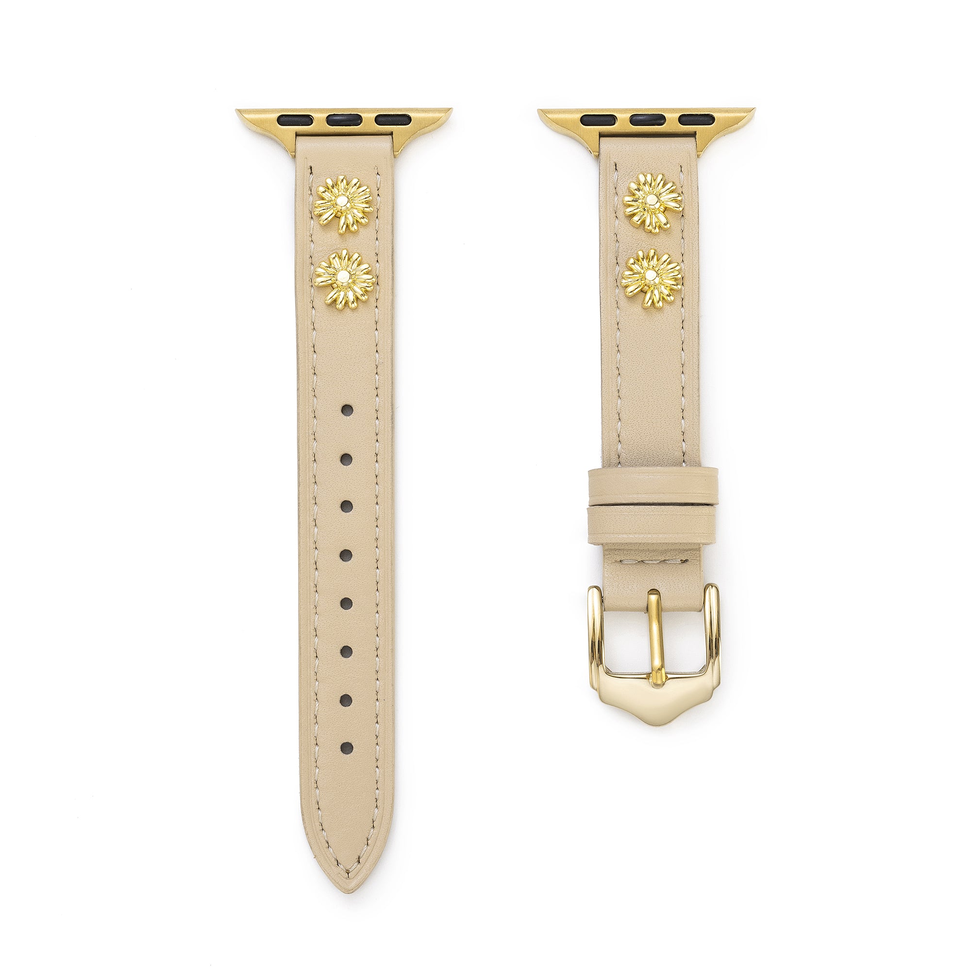 Fitbit用レディースデイジーレザーウォッチバンド