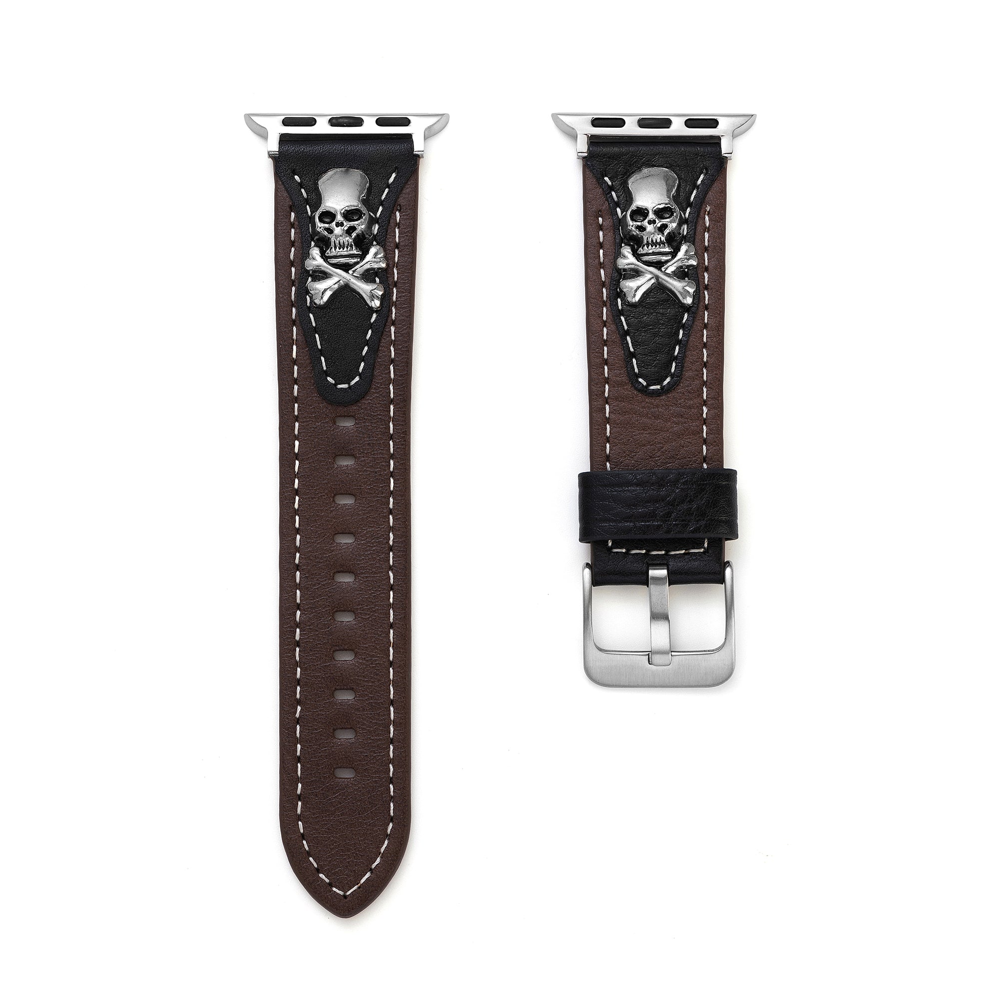 سوار ساعة رجالي معدني على شكل جمجمة لساعة Apple Watch