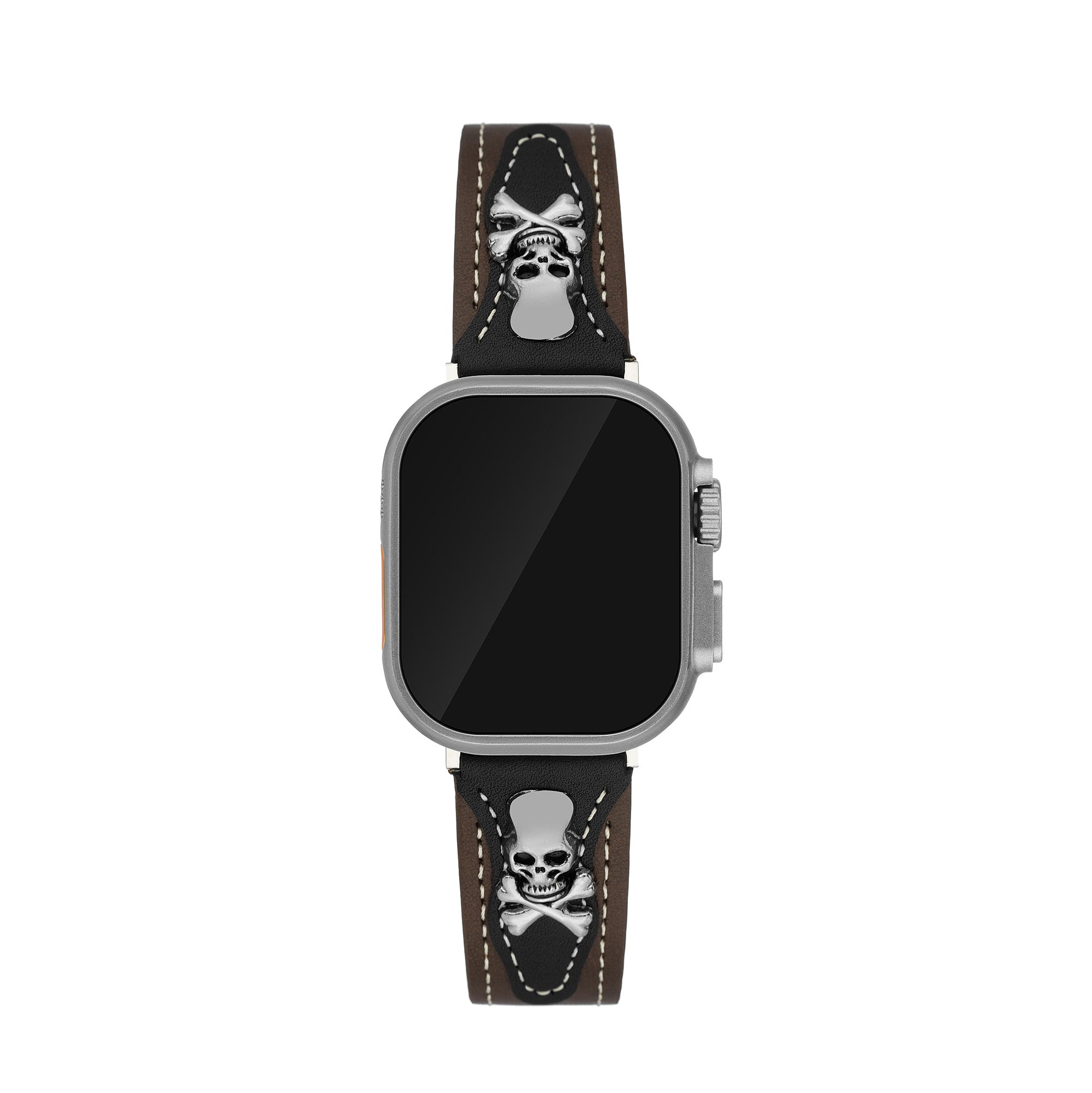 سوار ساعة رجالي معدني على شكل جمجمة لساعة Apple Watch