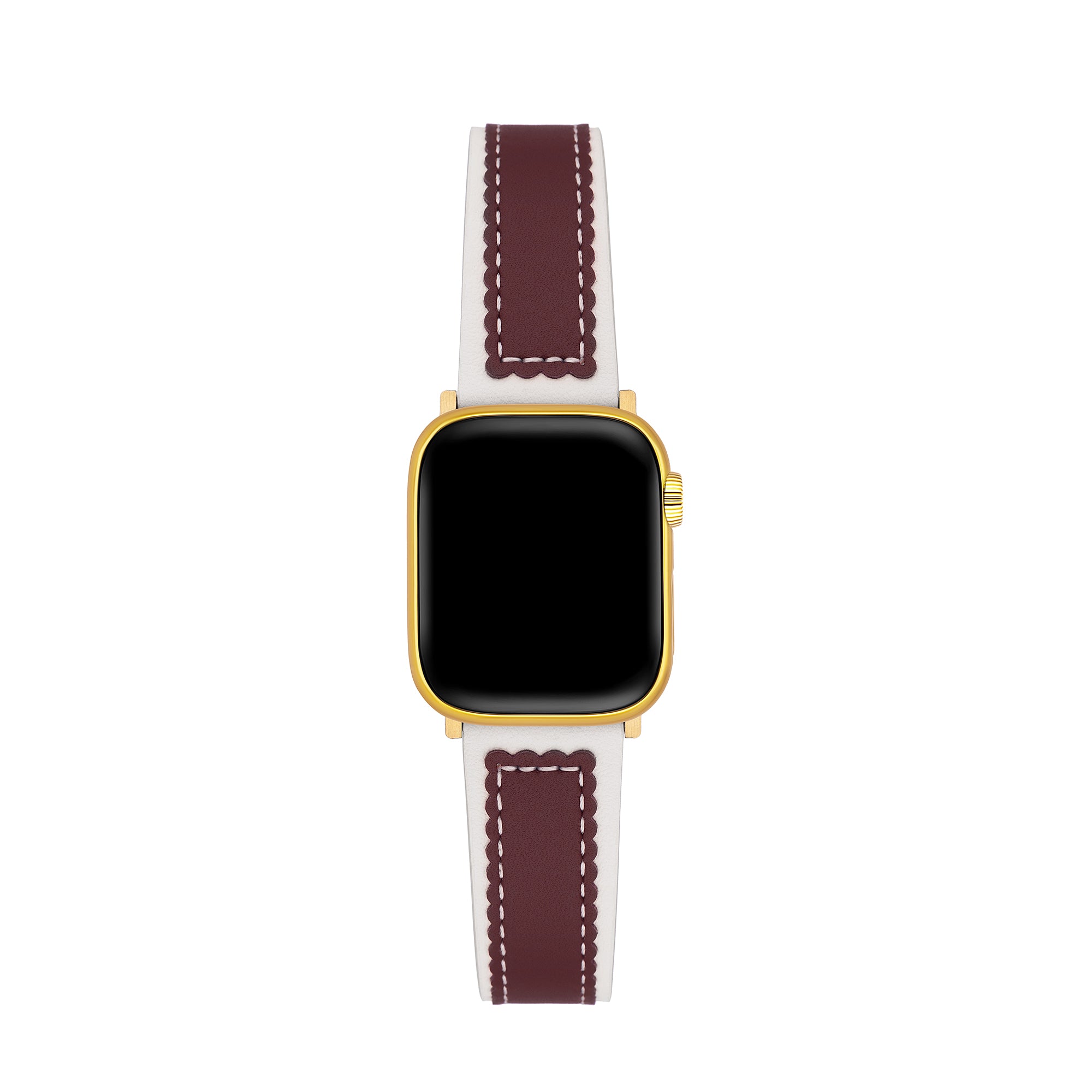 Gezacktes Leder-Uhrenarmband für Fitbit