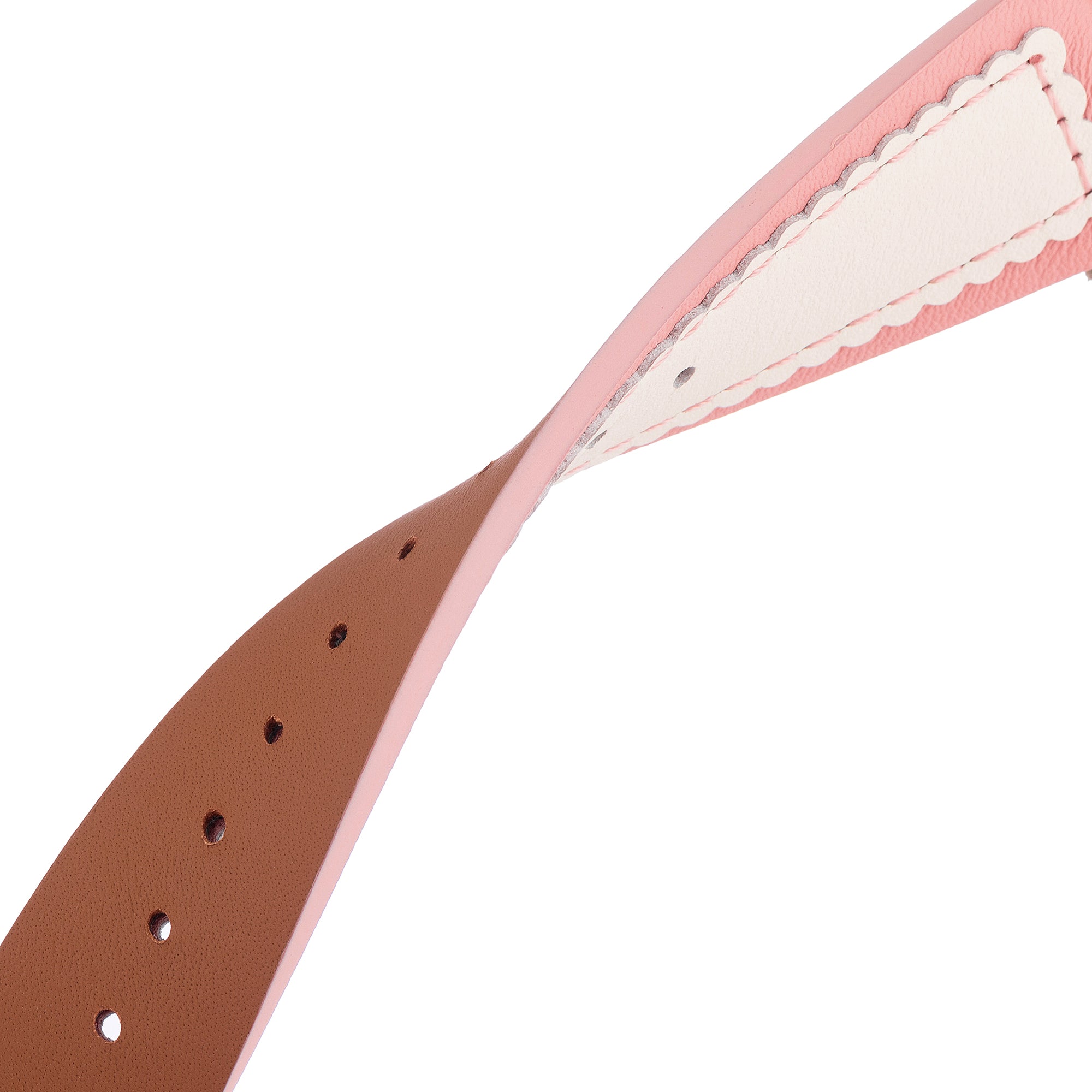 سوار ساعة جلدي نسائي ذو لونين بتصميم صدفي لساعة Apple Watch