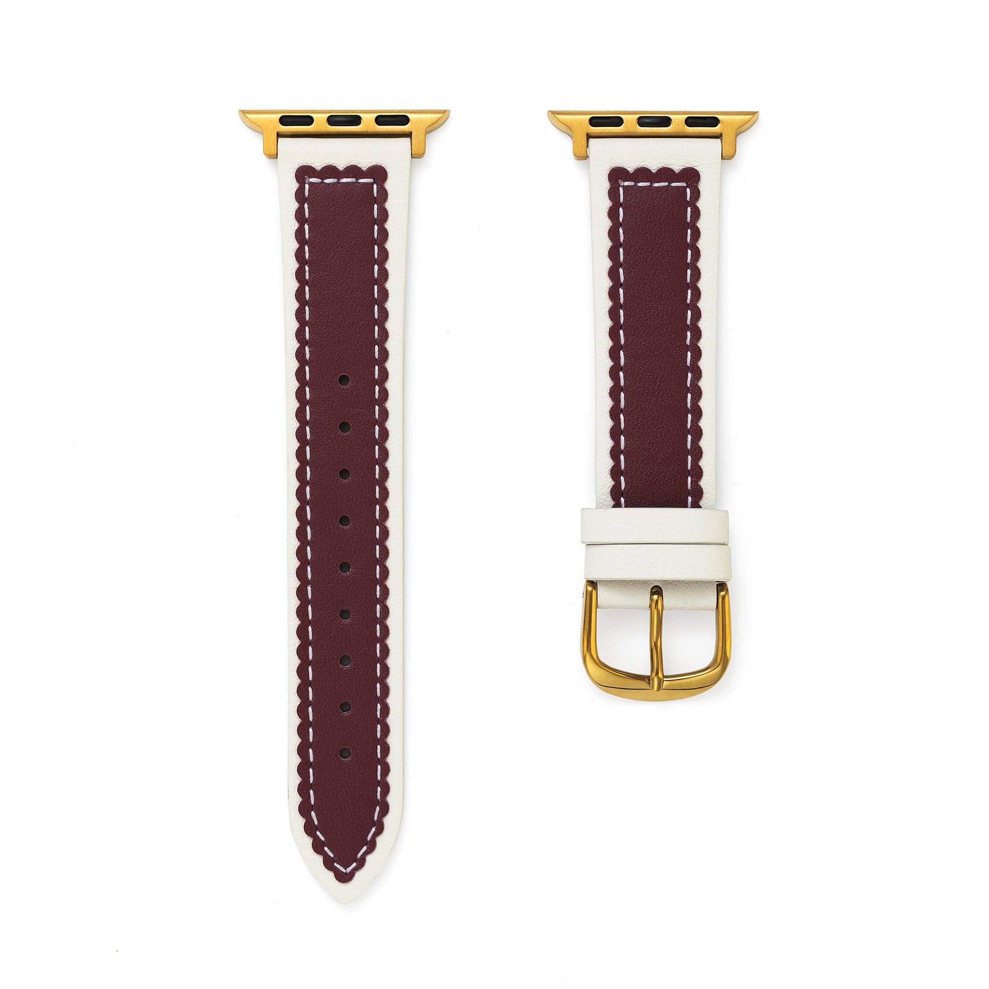 Scalloped Leather Watch Band for Apple Watch